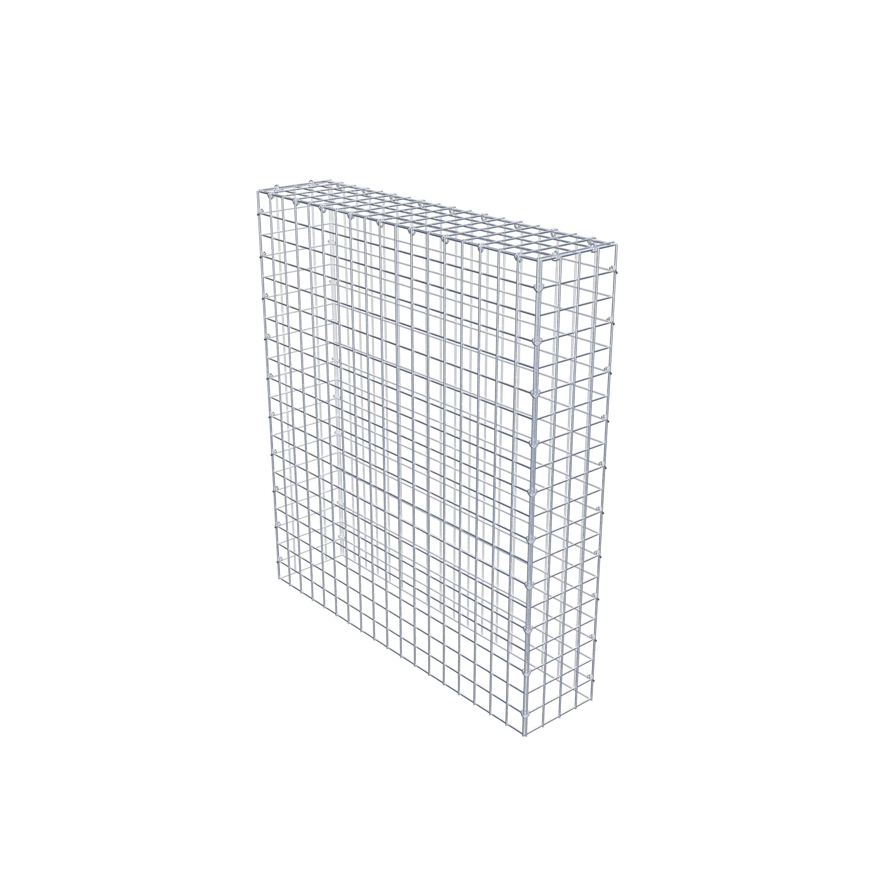 Monteret gabion type 3 100 cm x 90 cm x 20 cm (L x H x D), maskestørrelse 5 cm x 5 cm, C-ring