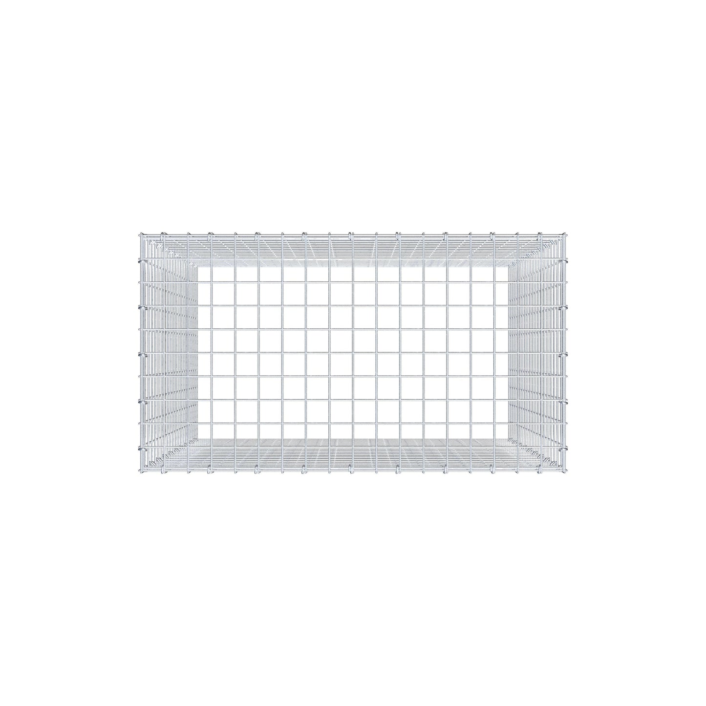 Typ 3 påbyggnadsgabion 100 cm x 90 cm x 50 cm (L x H x D), maskstorlek 5 cm x 5 cm, C-ring