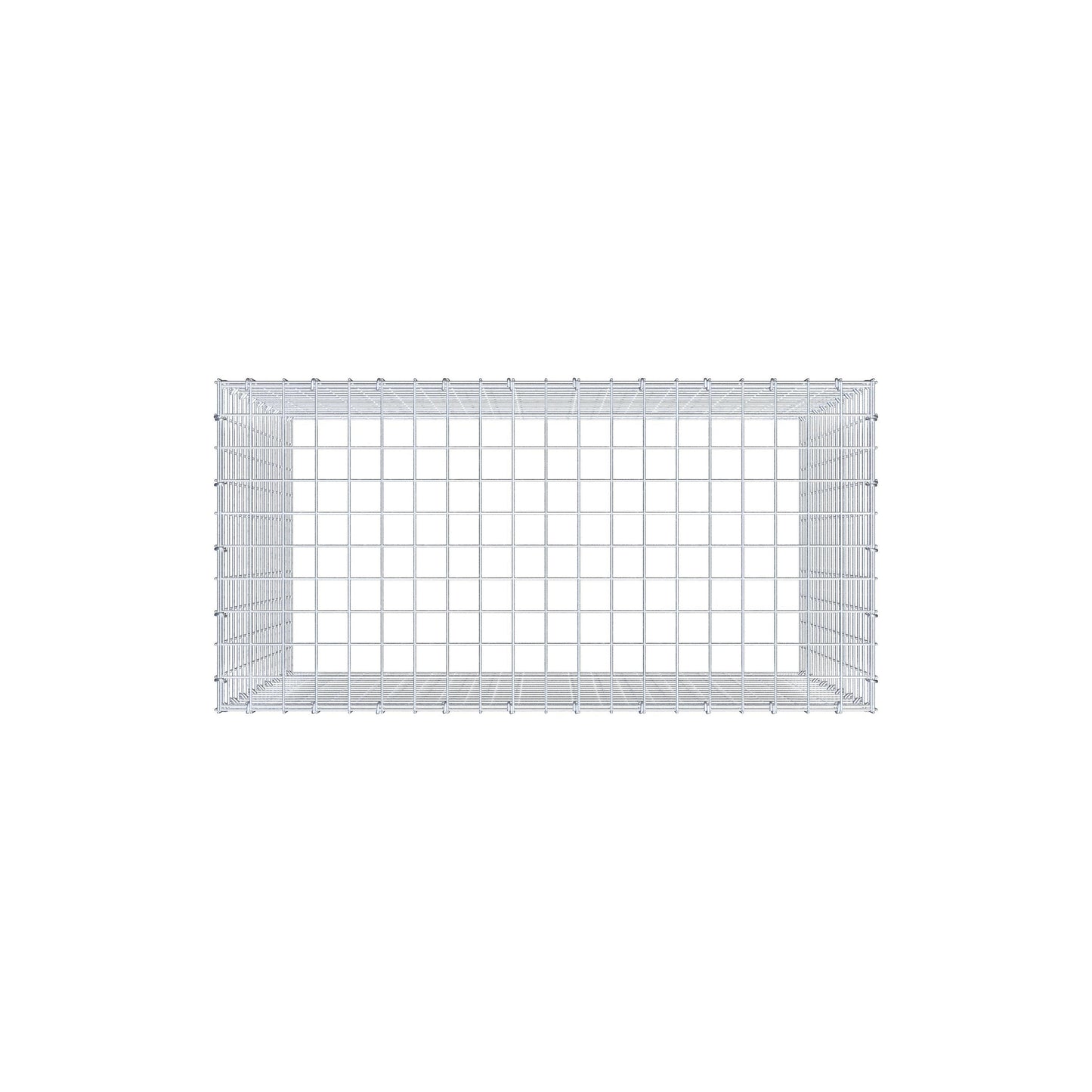 Typ 3 påbyggnadsgabion 100 cm x 90 cm x 50 cm (L x H x D), maskstorlek 5 cm x 5 cm, C-ring