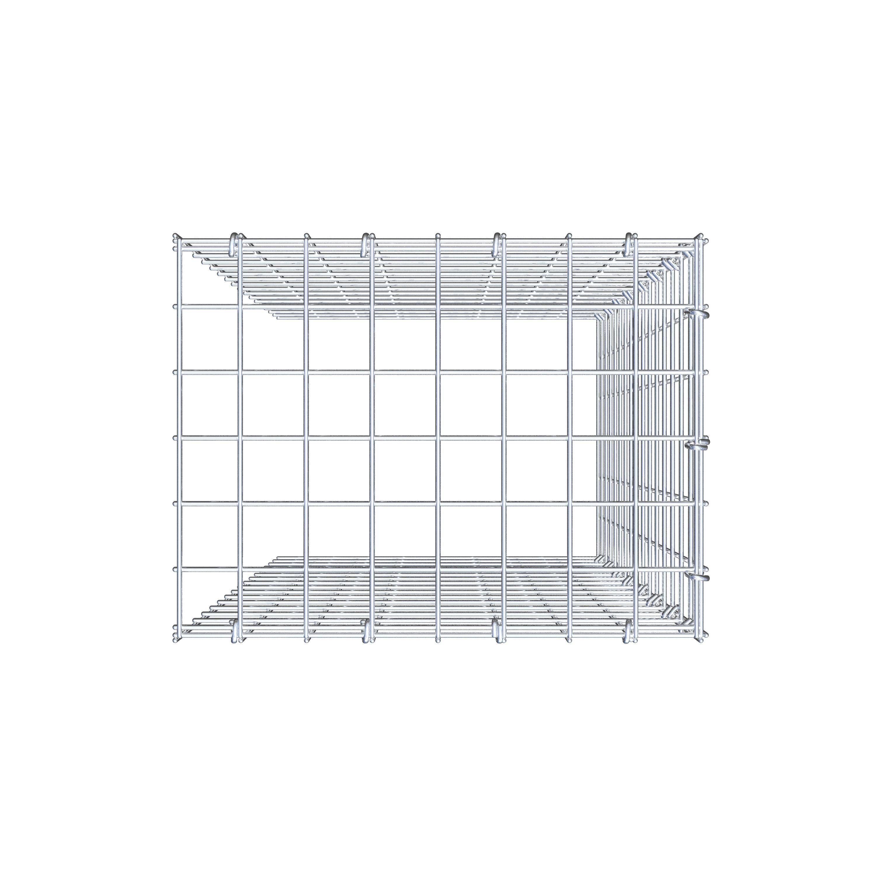 Mounted gabion type 4 80 cm x 40 cm x 30 cm (L x H x D), mesh size 5 cm x 5 cm, C-ring