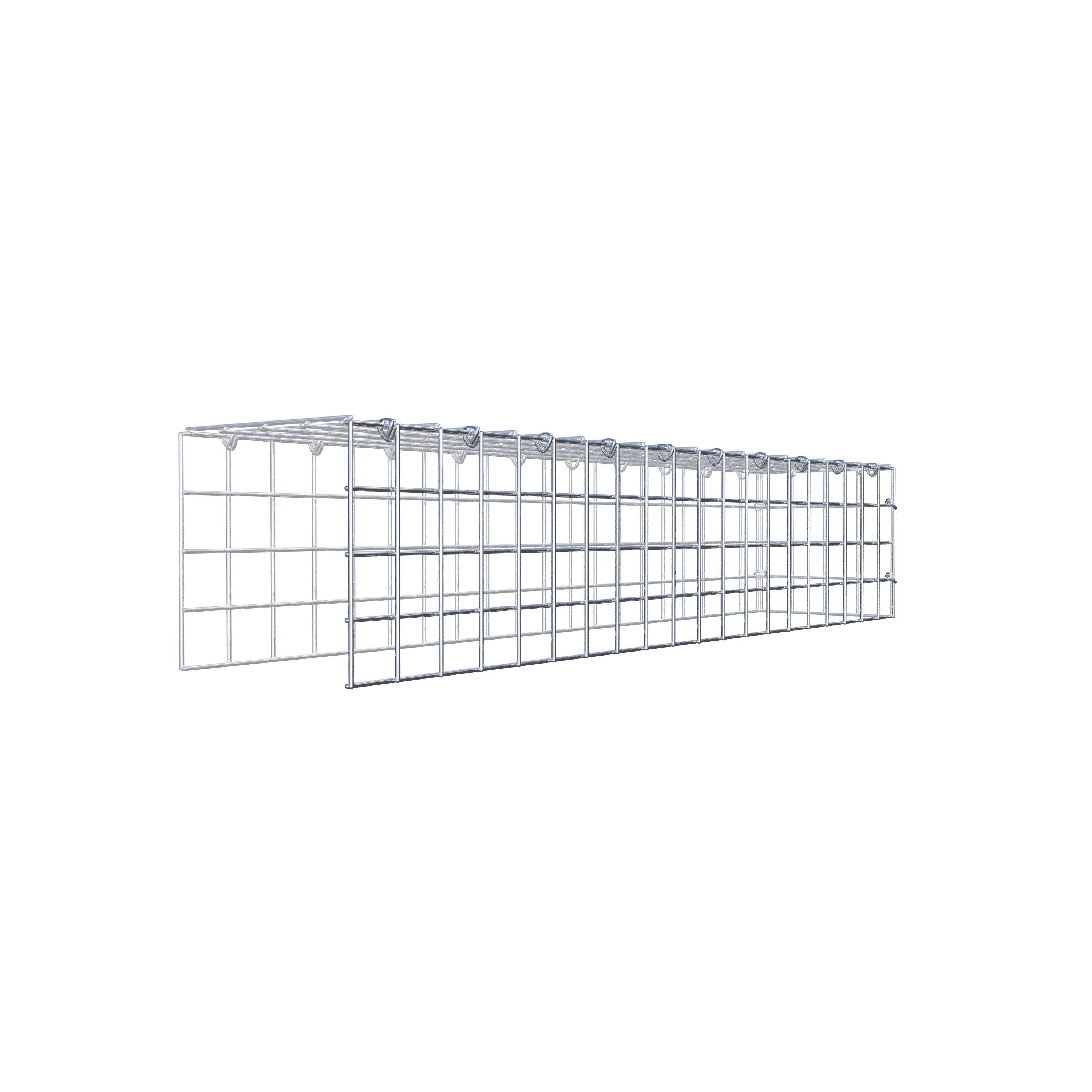 Mounted gabion type 4 100 cm x 20 cm x 20 cm (L x H x D), mesh size 5 cm x 5 cm, C-ring