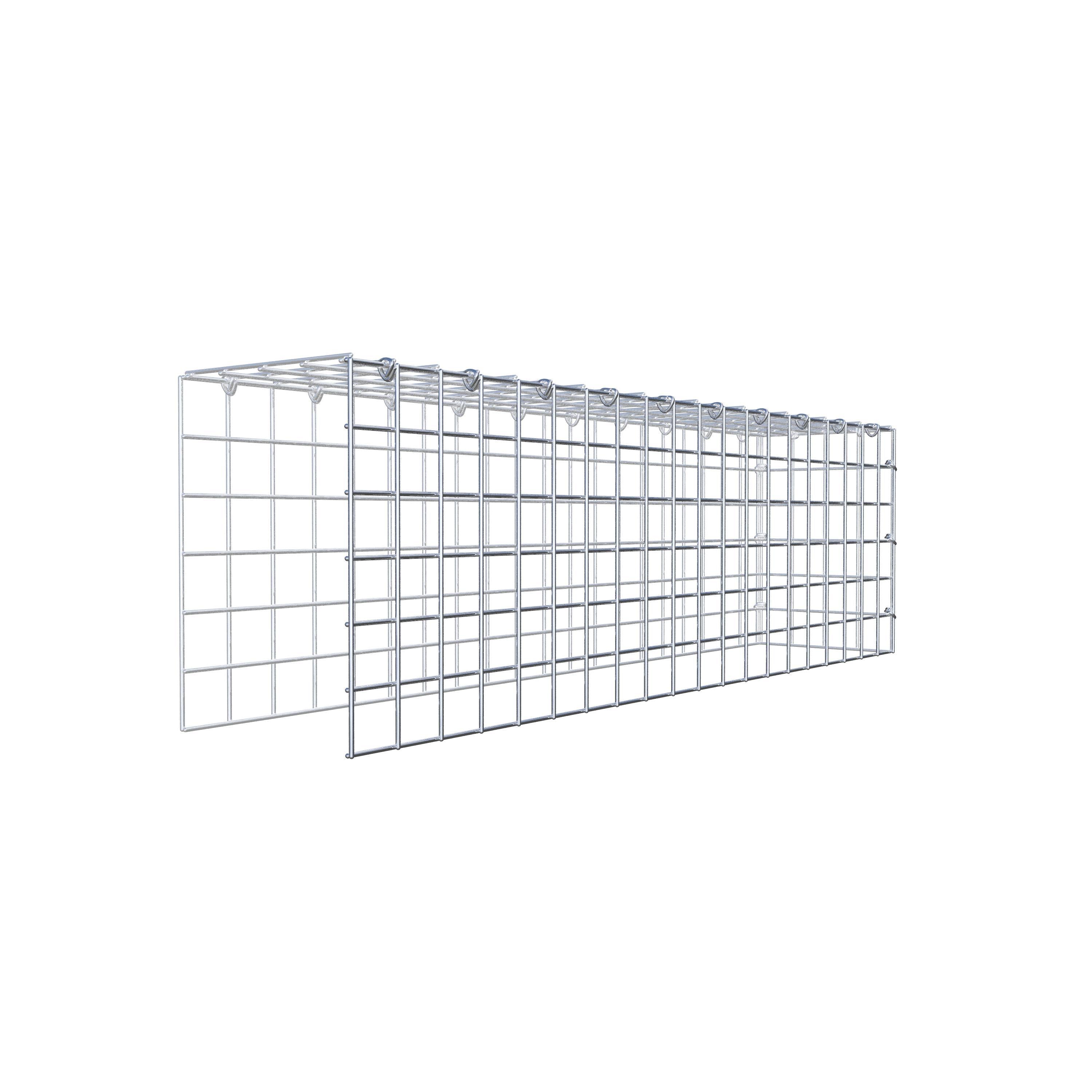 Fästbar gabion typ 4 100 cm x 30 cm x 20 cm (L x H x D), maskstorlek 5 cm x 5 cm, C-ring