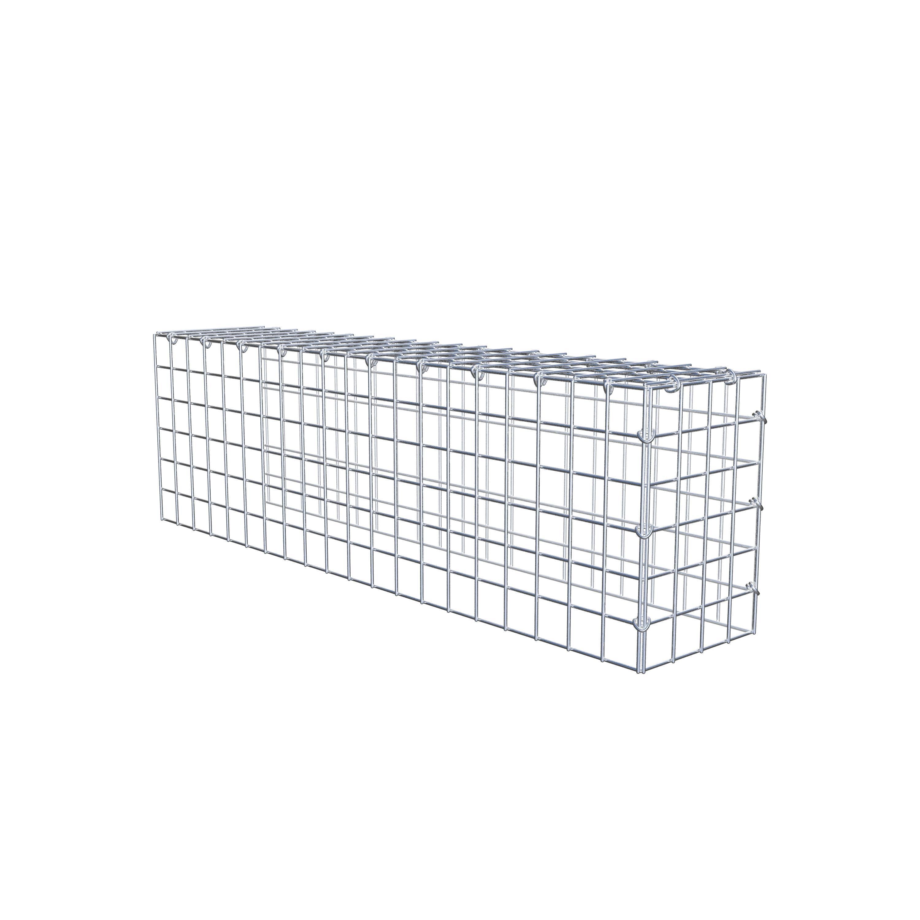 Fästbar gabion typ 4 100 cm x 30 cm x 20 cm (L x H x D), maskstorlek 5 cm x 5 cm, C-ring