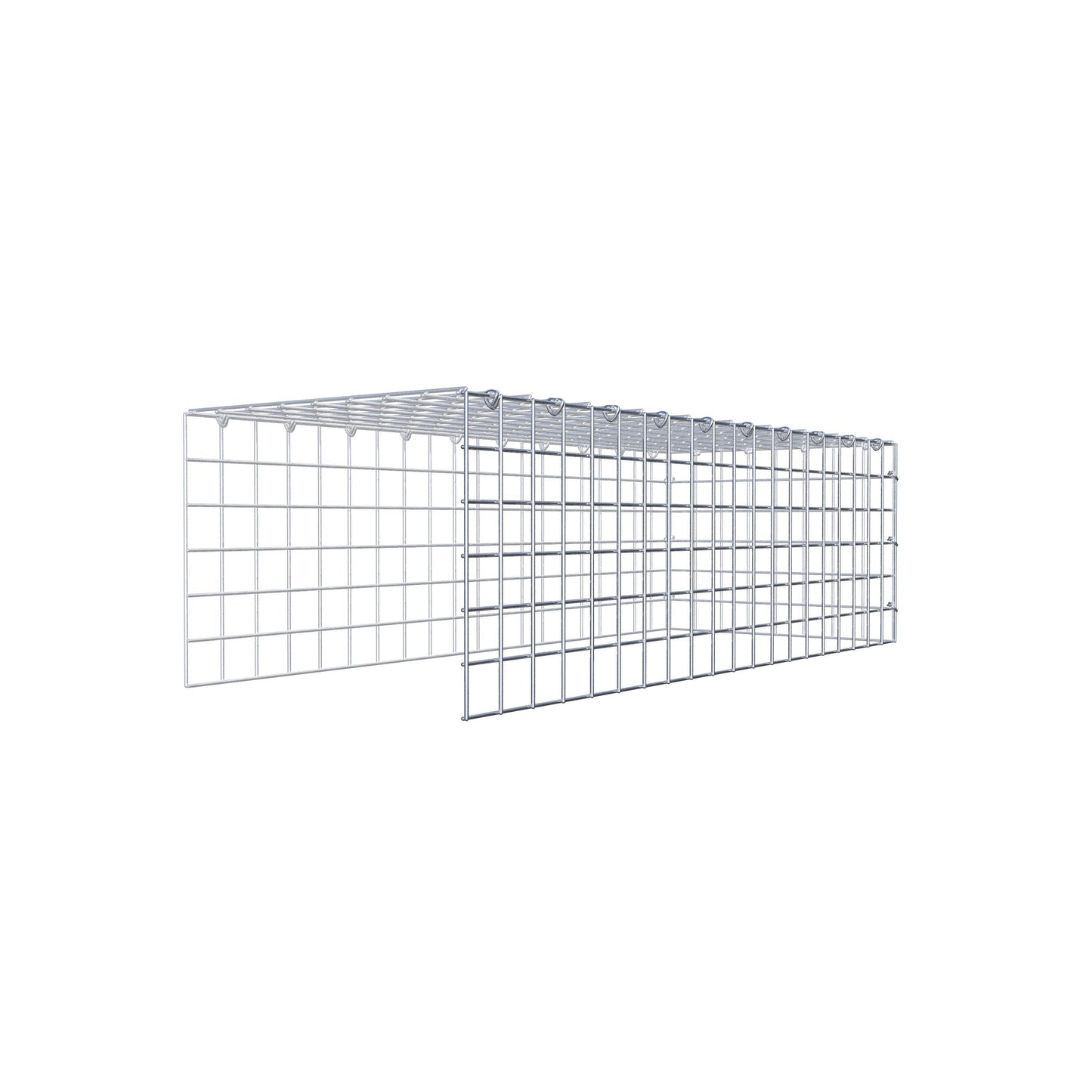 Mounted gabion type 4 100 cm x 30 cm x 40 cm (L x H x D), mesh size 5 cm x 5 cm, C-ring