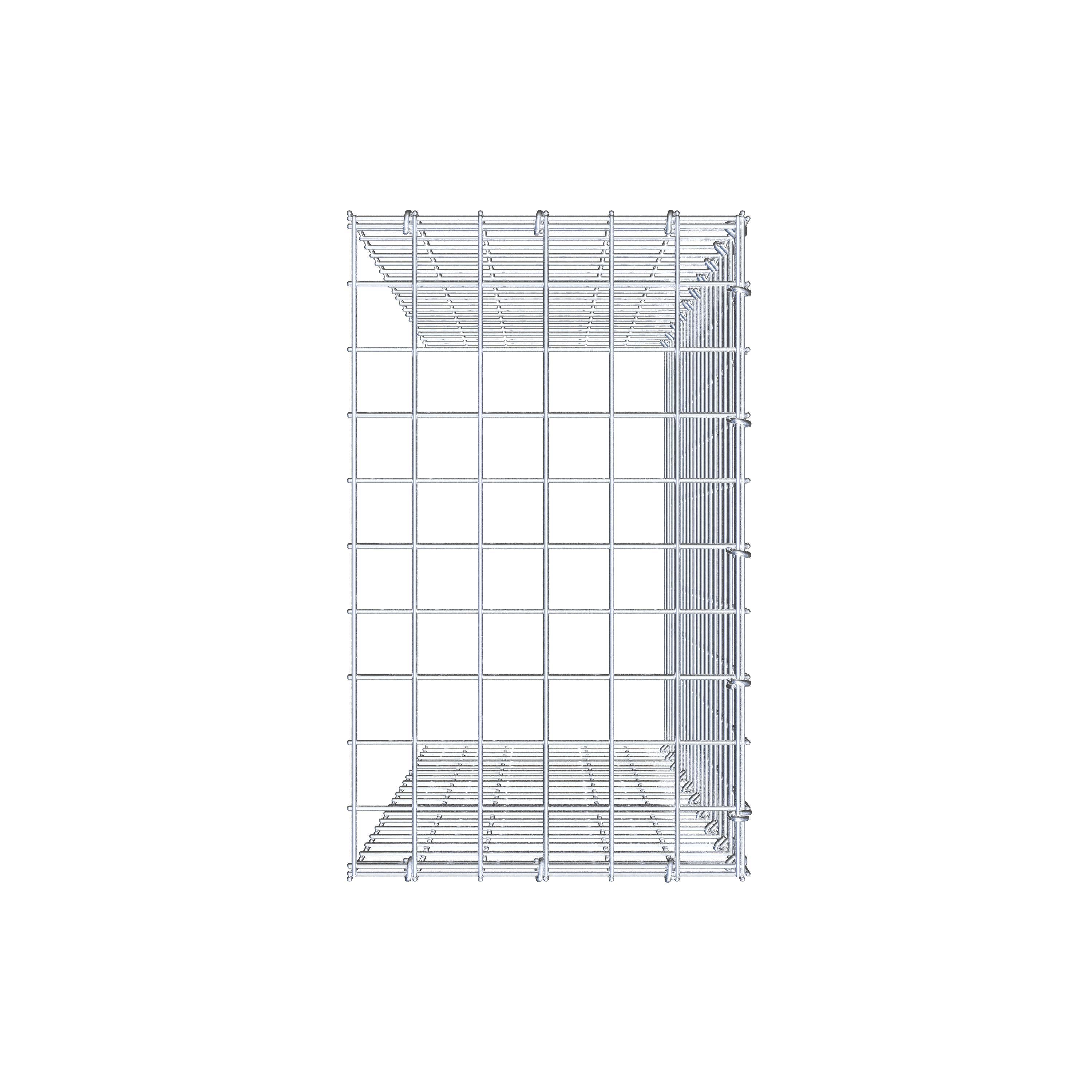 Mounted gabion type 4 100 cm x 30 cm x 50 cm (L x H x D), mesh size 5 cm x 5 cm, C-ring