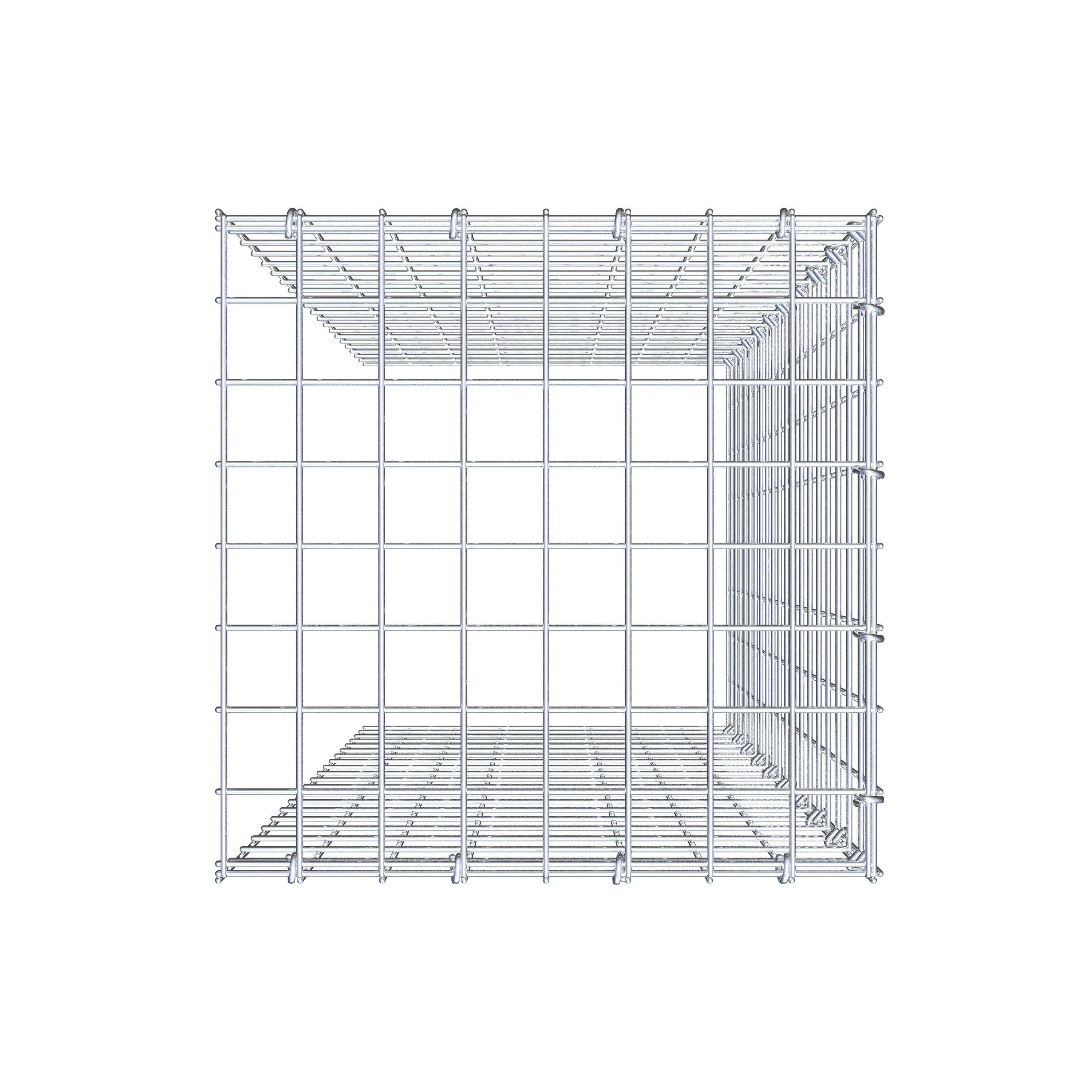 Monteret gabion type 4 100 cm x 40 cm x 40 cm (L x H x D), maskestørrelse 5 cm x 5 cm, C-ring