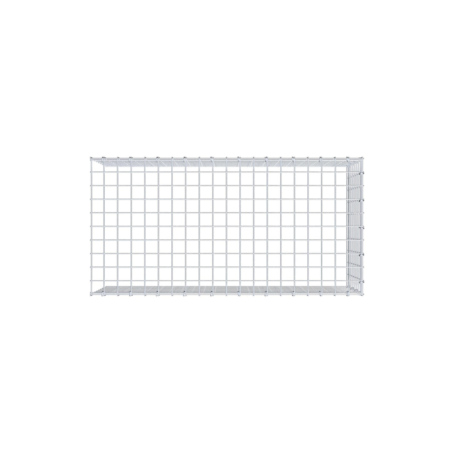 Mounted gabion type 4 100 cm x 40 cm x 50 cm (L x H x D), mesh size 5 cm x 5 cm, C-ring