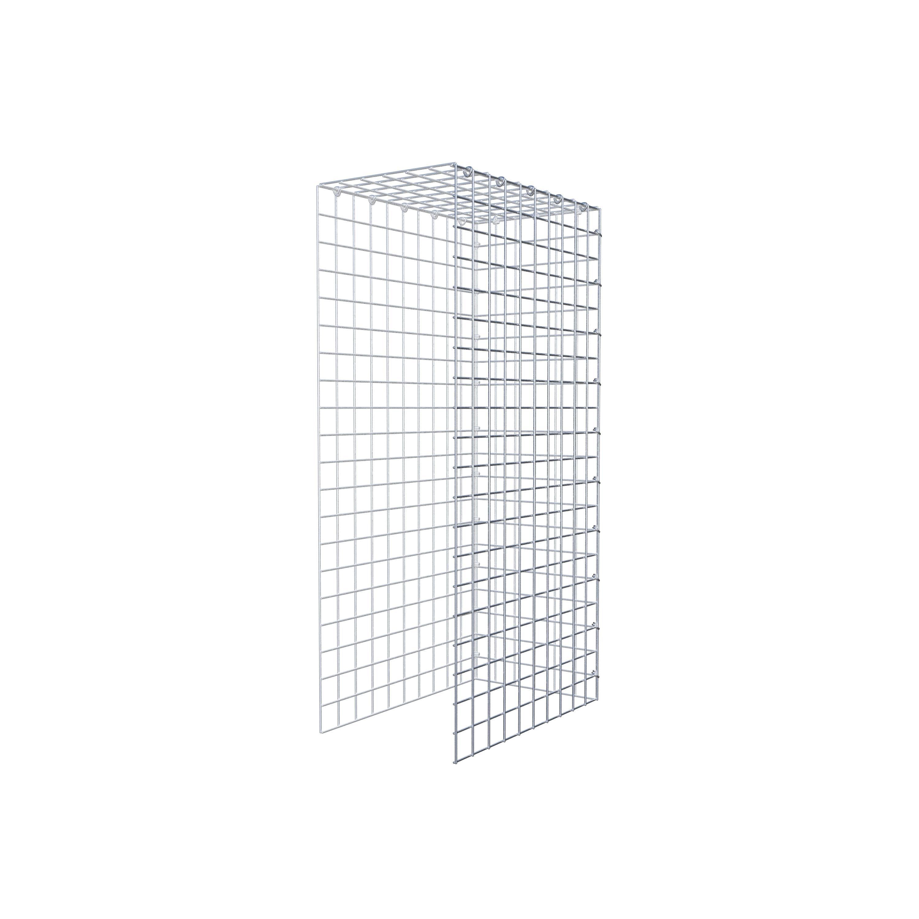 Typ 4 påbyggnadsgabion 100 cm x 50 cm x 30 cm (L x H x D), maskstorlek 5 cm x 5 cm, C-ring