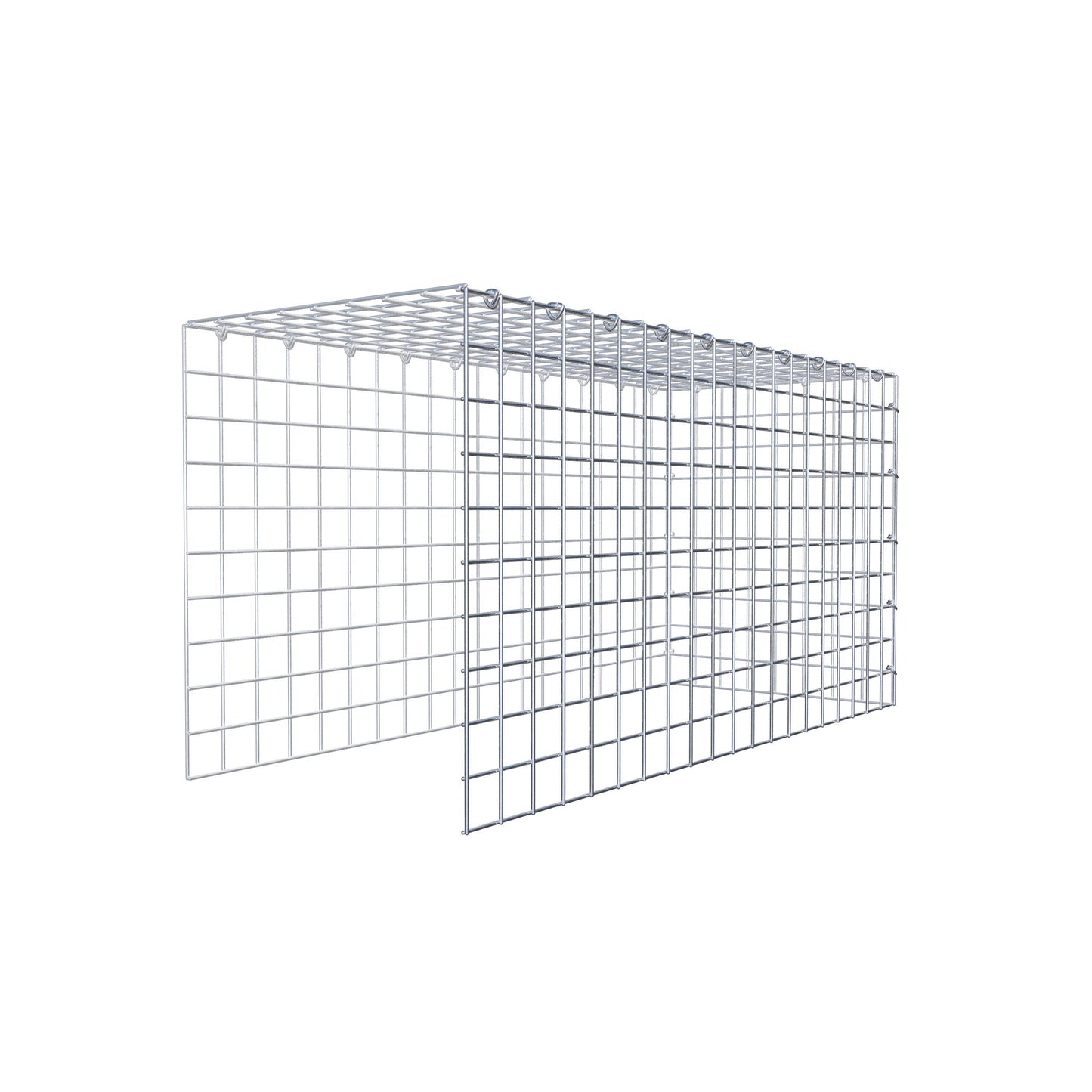 Mounted gabion type 4 100 cm x 50 cm x 40 cm (L x H x D), mesh size 5 cm x 5 cm, C-ring
