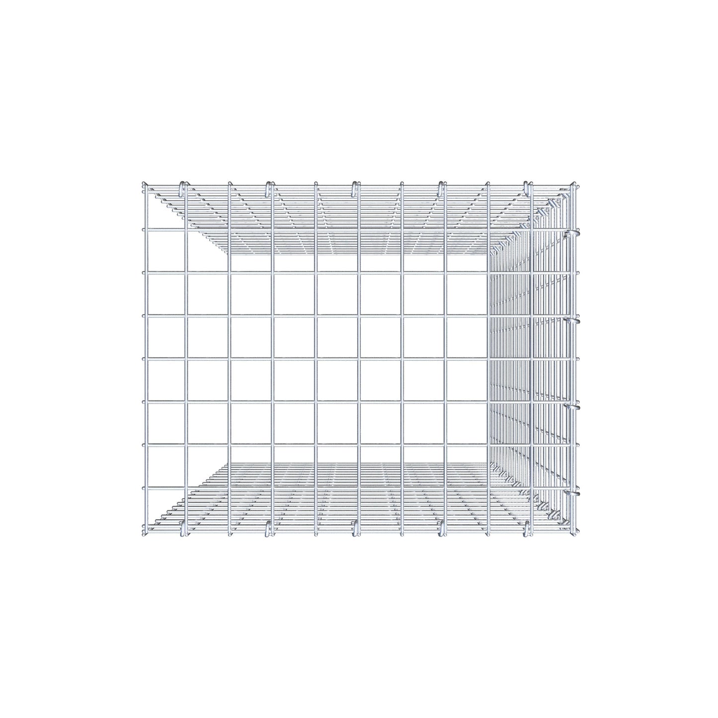 Mounted gabion type 4 100 cm x 50 cm x 40 cm (L x H x D), mesh size 5 cm x 5 cm, C-ring