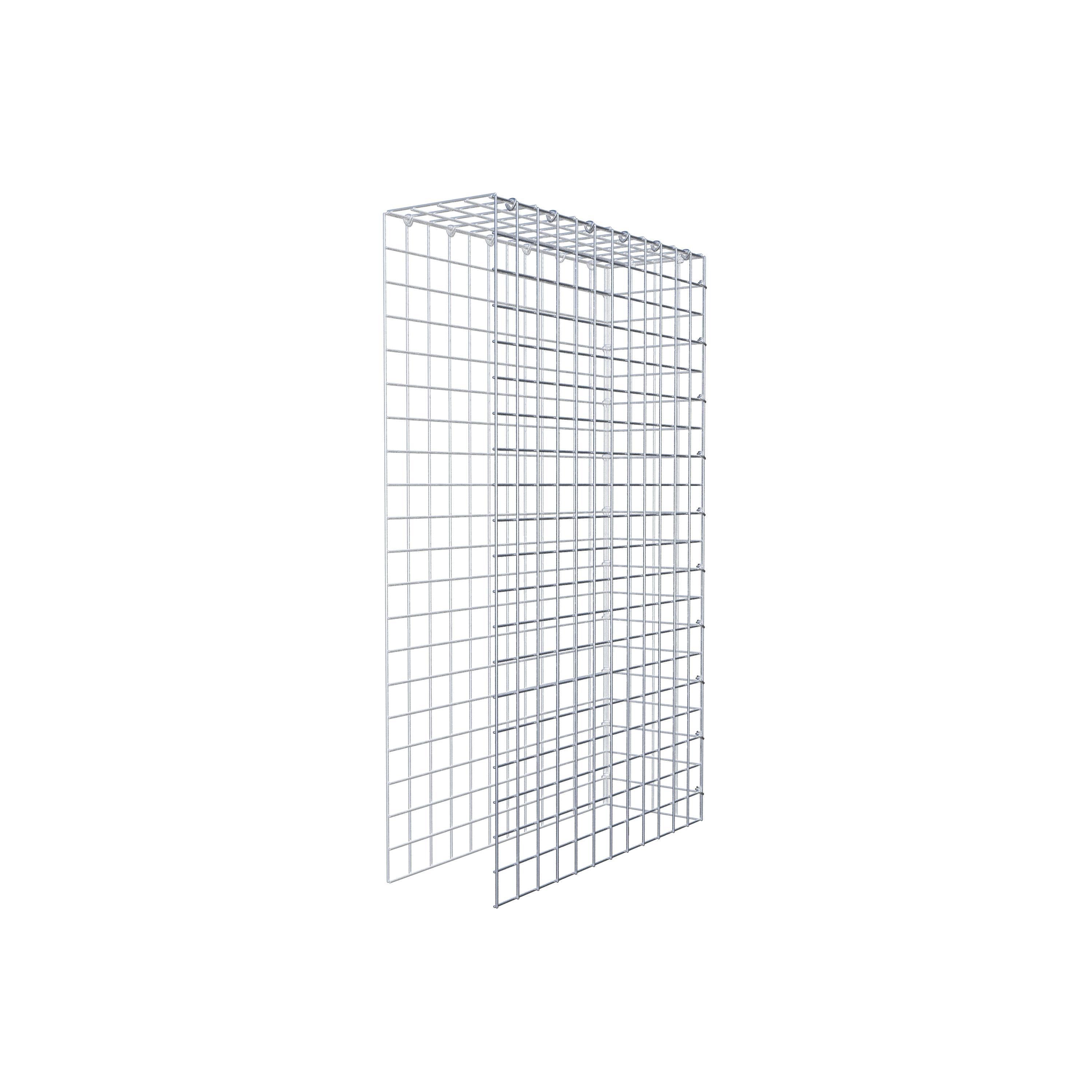 Typ 4 påbyggnadsgabion 100 cm x 60 cm x 20 cm (L x H x D), maskstorlek 5 cm x 5 cm, C-ring