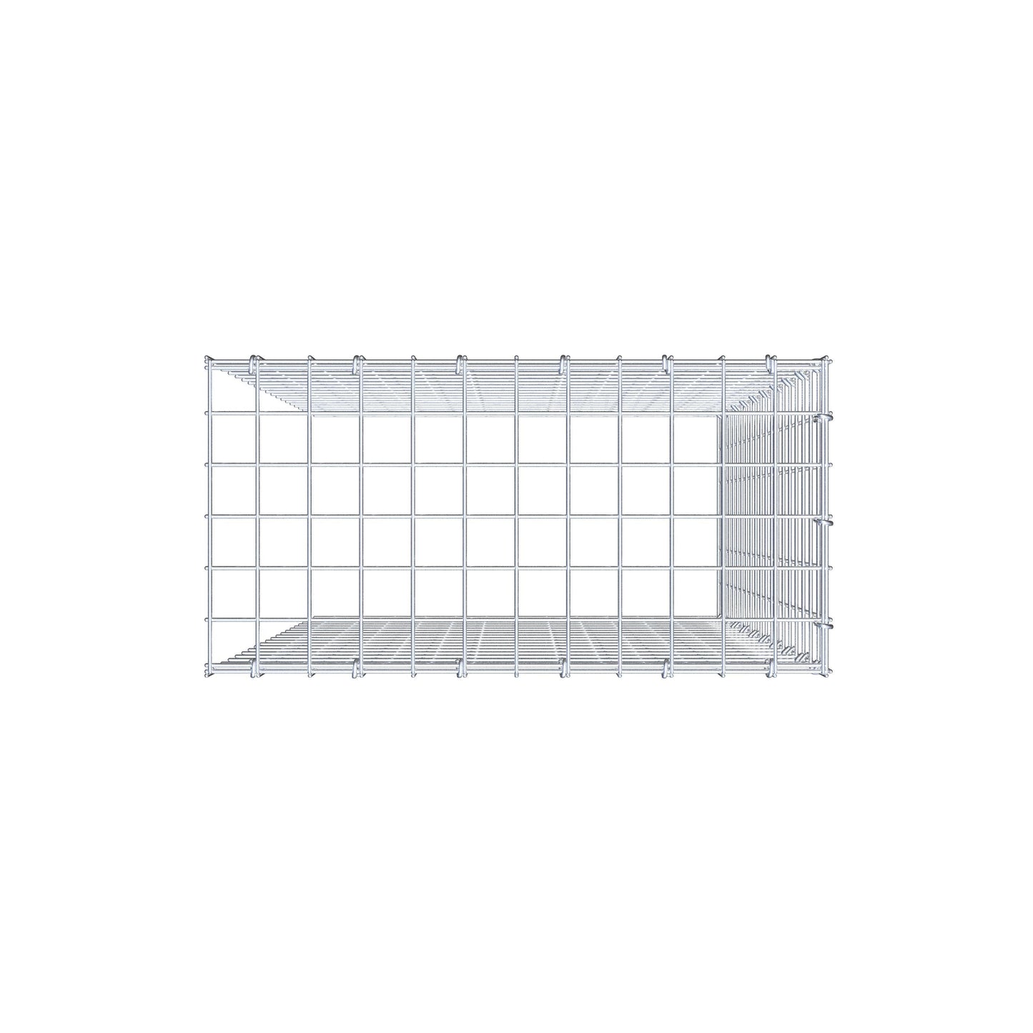 Extra gabion typ 4 100 cm x 60 cm x 30 cm (L x H x D), maskstorlek 5 cm x 5 cm, C-ring