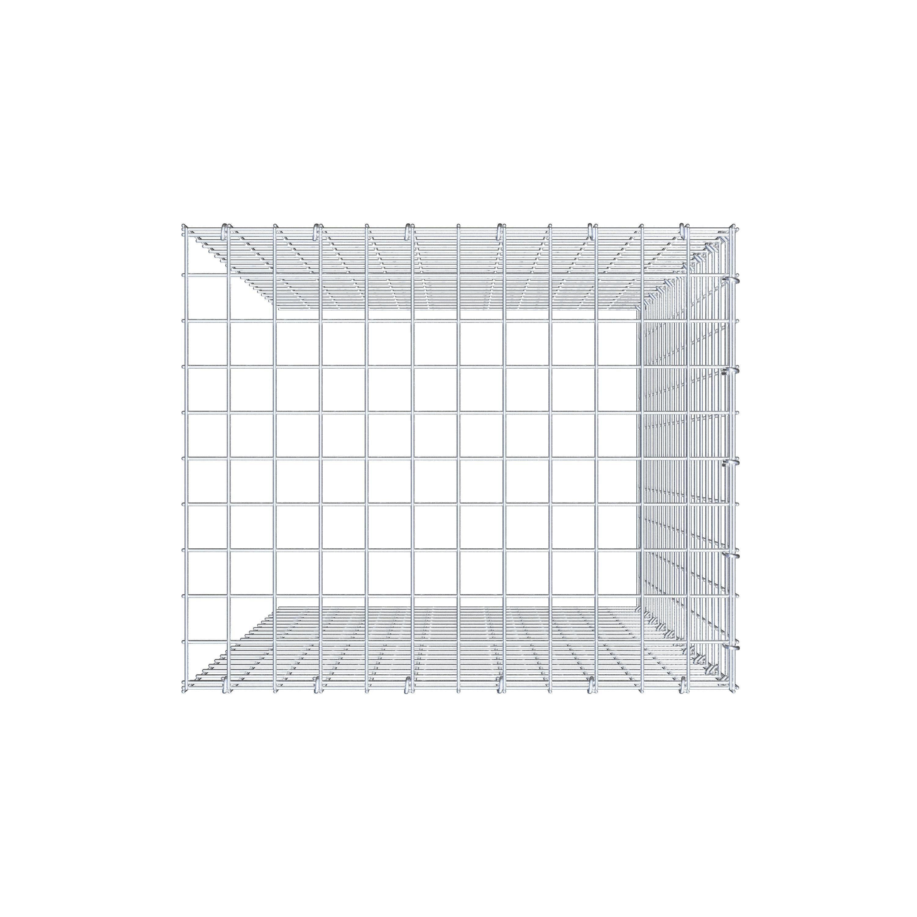 Opzetpaal type 4 100 cm x 60 cm x 50 cm (L x H x D), maaswijdte 5 cm x 5 cm, C-ring