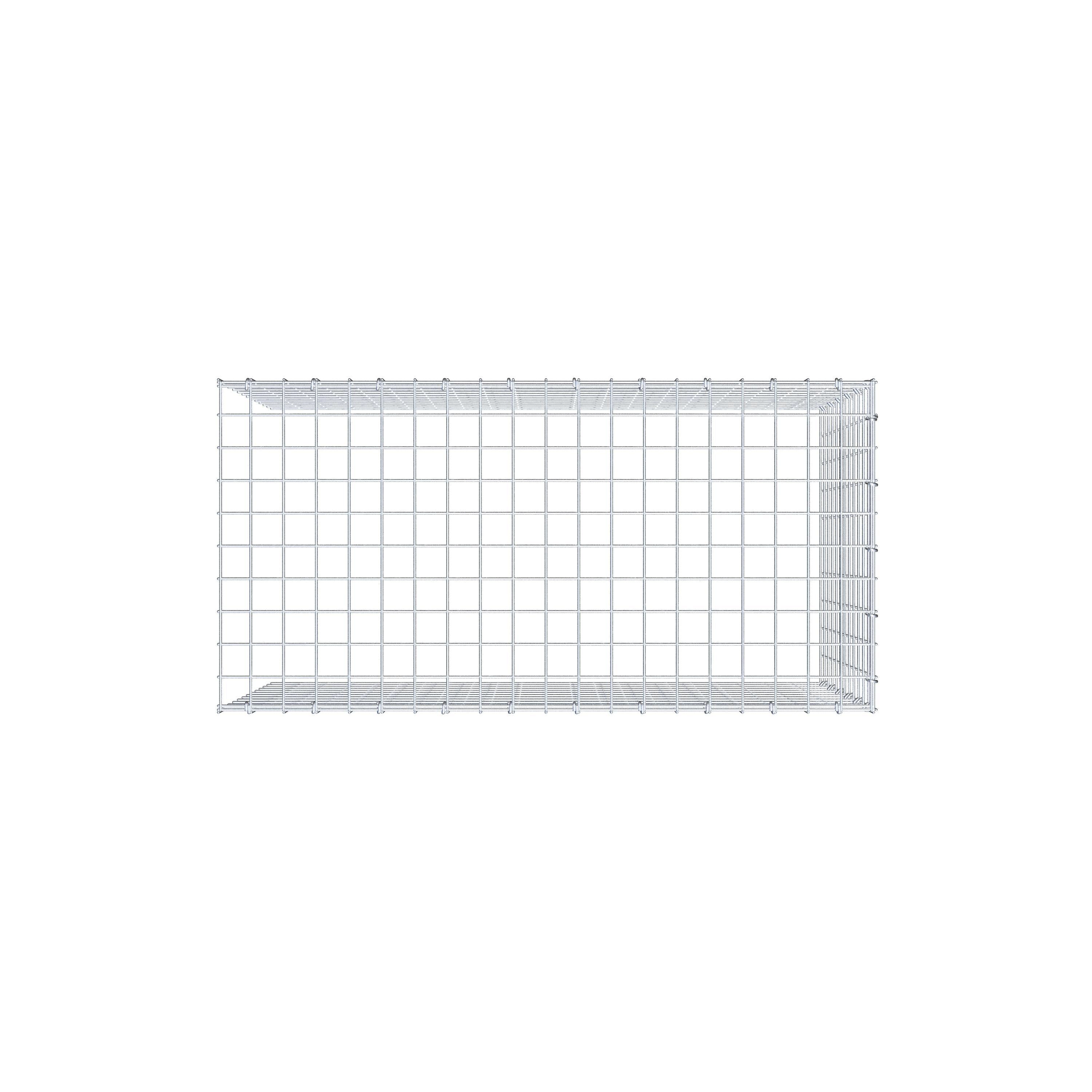 Fästbar gabion typ 4 100 cm x 60 cm x 50 cm (L x H x D), maskstorlek 5 cm x 5 cm, C-ring