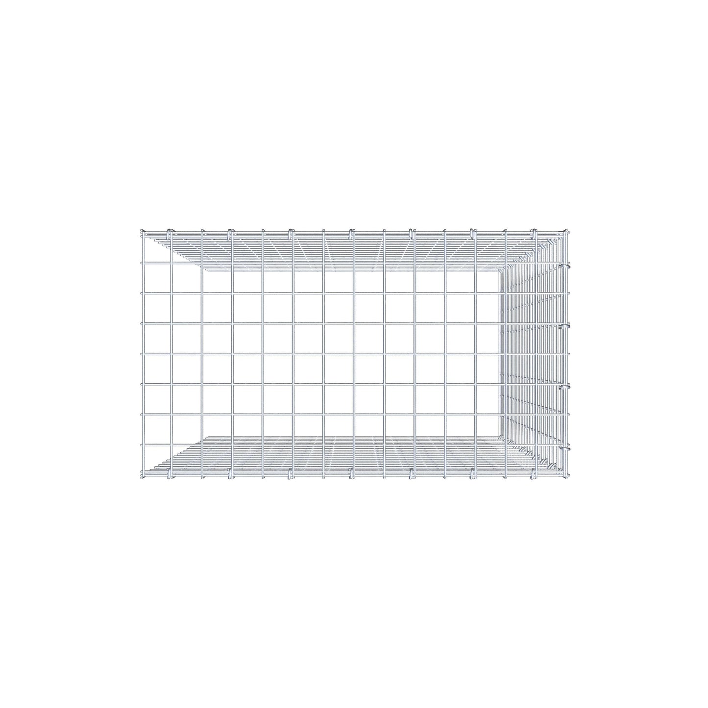 Mounted gabion type 4 100 cm x 70 cm x 40 cm (L x H x D), mesh size 5 cm x 5 cm, C-ring