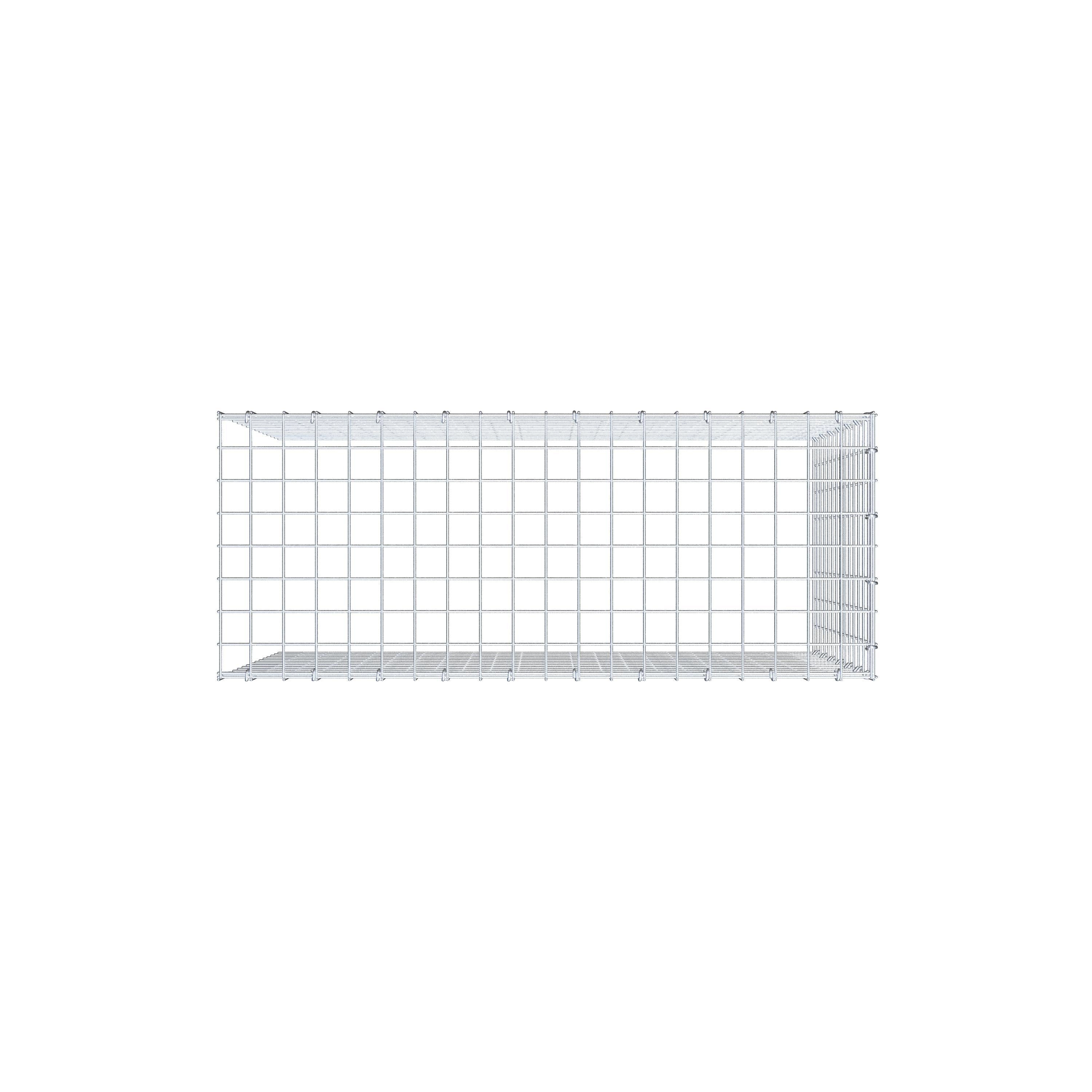 Monteret gabion type 4 100 cm x 70 cm x 40 cm (L x H x D), maskestørrelse 5 cm x 5 cm, C-ring