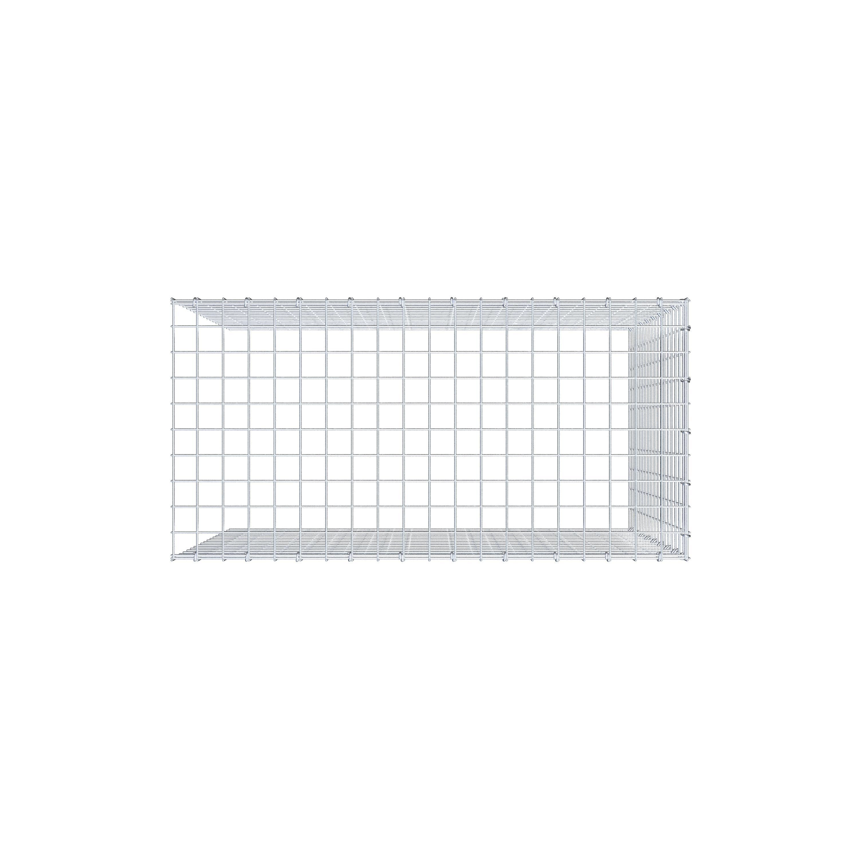 Extra gabion typ 4 100 cm x 90 cm x 50 cm (L x H x D), maskstorlek 5 cm x 5 cm, C-ring