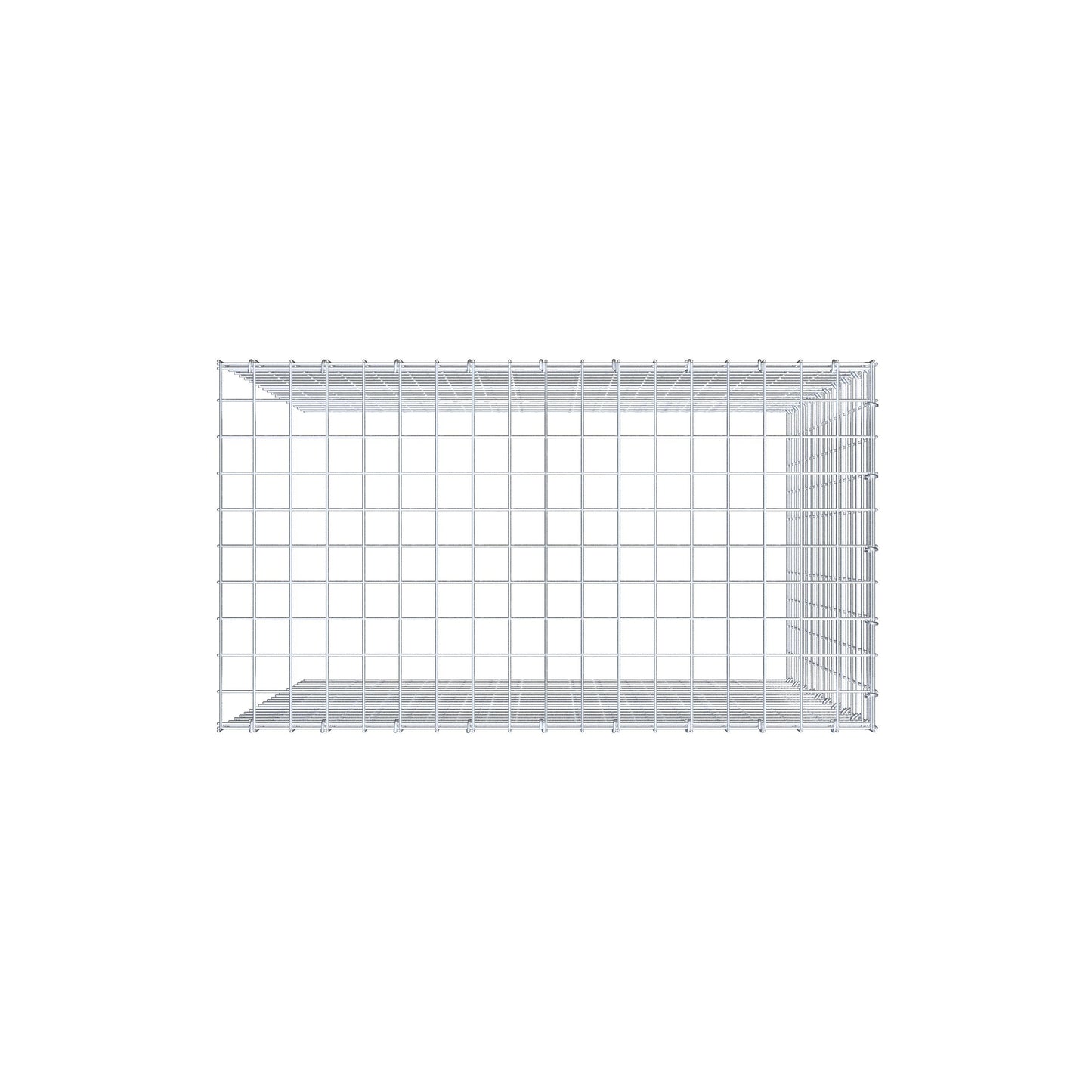 Mounted gabion type 4 100 cm x 90 cm x 50 cm (L x H x D), mesh size 5 cm x 5 cm, C-ring
