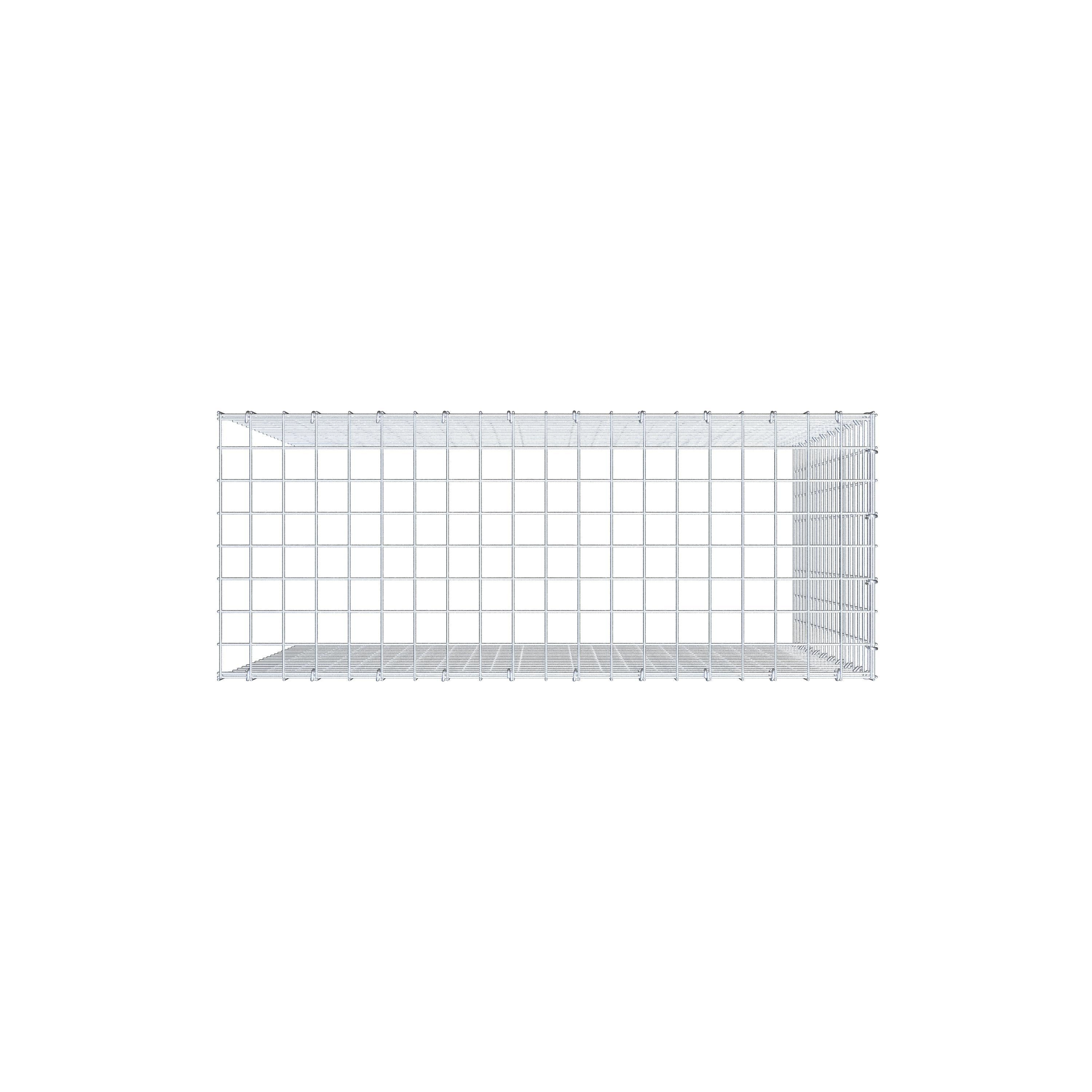 Mounted gabion type 4 100 cm x 100 cm x 40 cm (L x H x D), mesh size 5 cm x 5 cm, C-ring