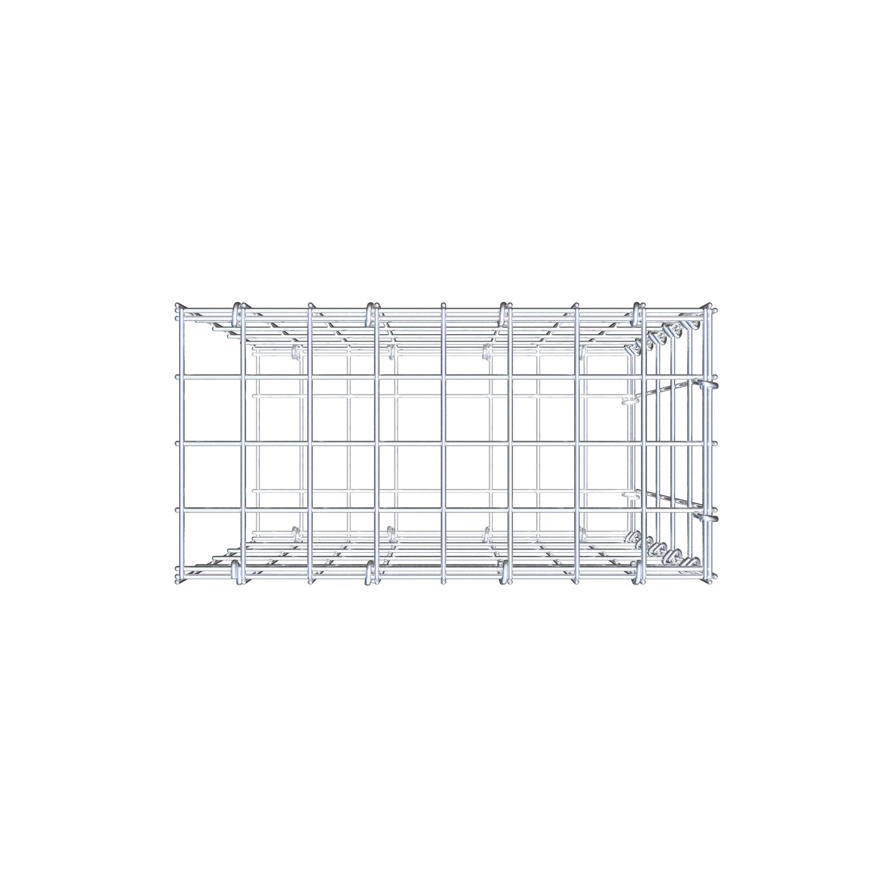 Mounted gabion type 2 50 cm x 40 cm x 20 cm, mesh size 5 cm x 10 cm, C-ring