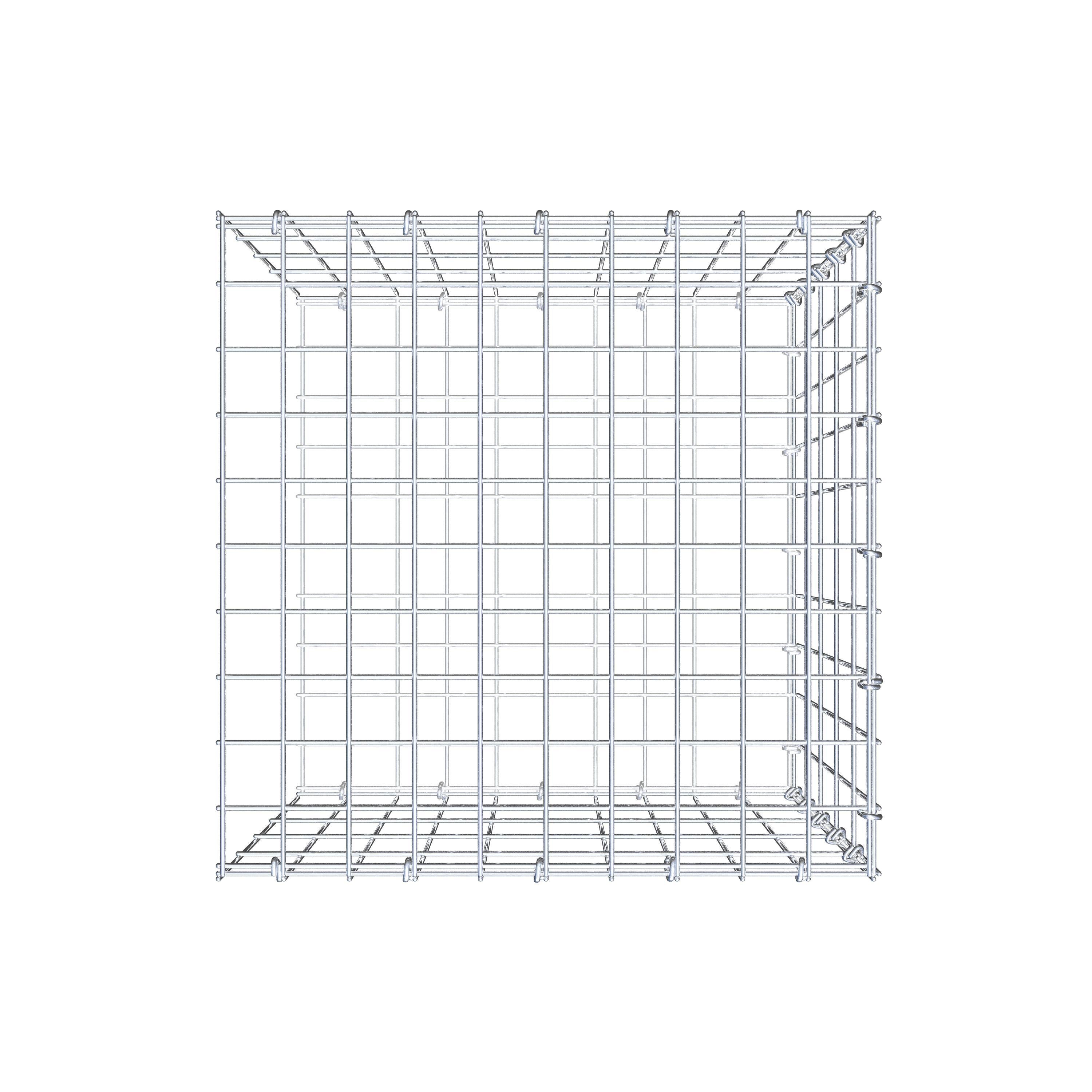 Mounted gabion type 2 50 cm x 50 cm x 50 cm, mesh size 5 cm x 10 cm, C-ring