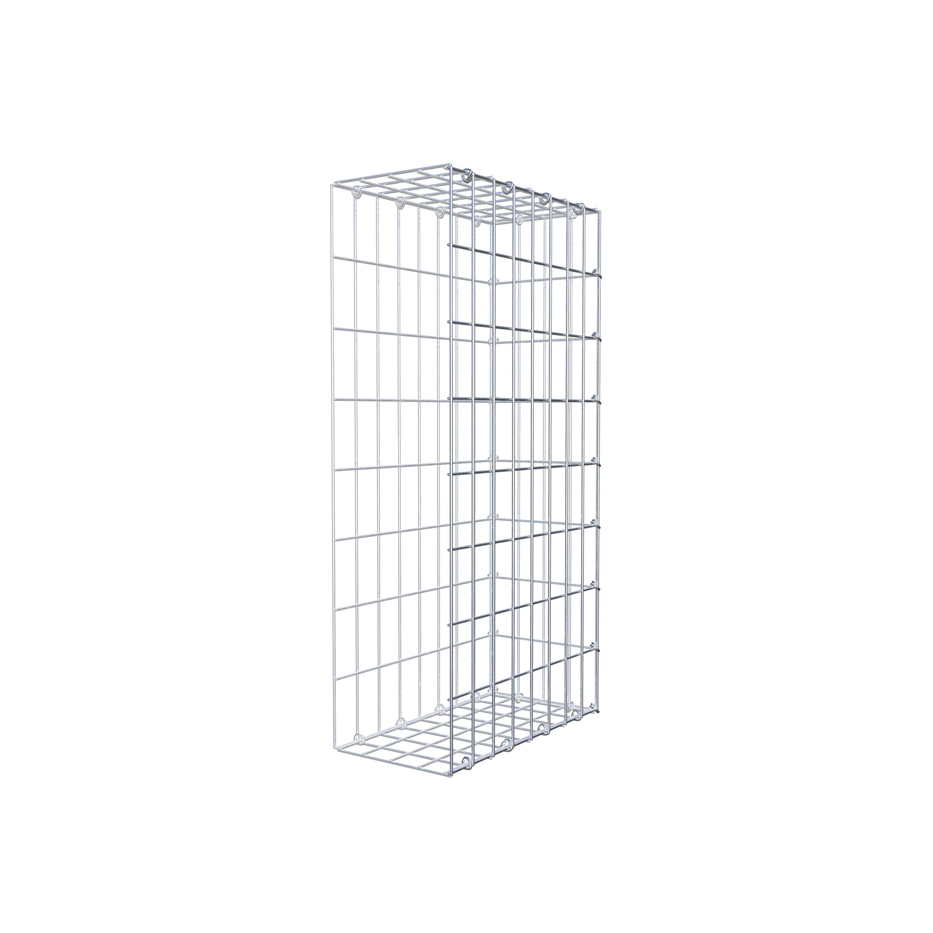 Monteret gabion type 2 80 cm x 40 cm x 20 cm, maskestørrelse 5 cm x 10 cm, C-ring