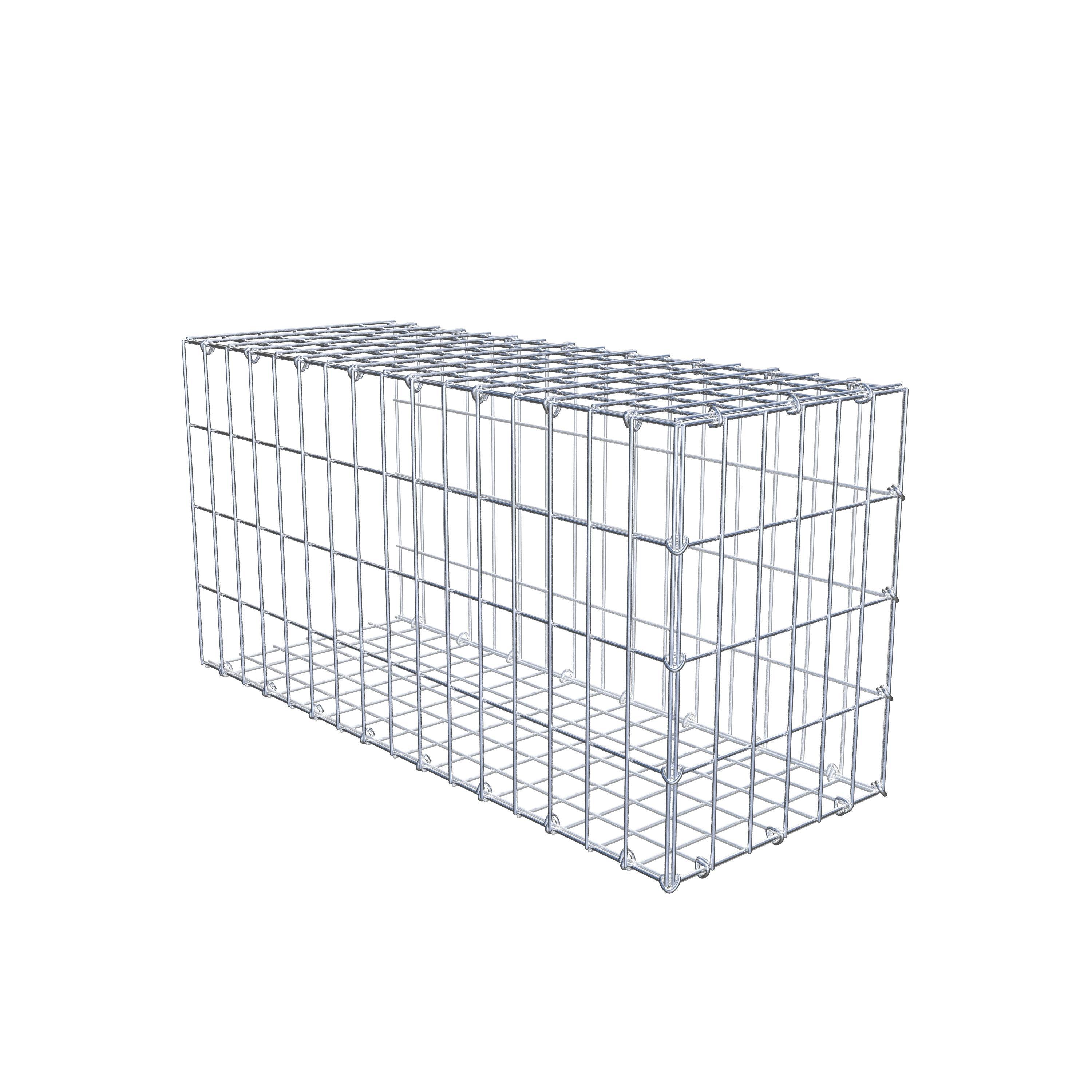 Monteret gabion type 2 80 cm x 40 cm x 30 cm, maskestørrelse 5 cm x 10 cm, C-ring