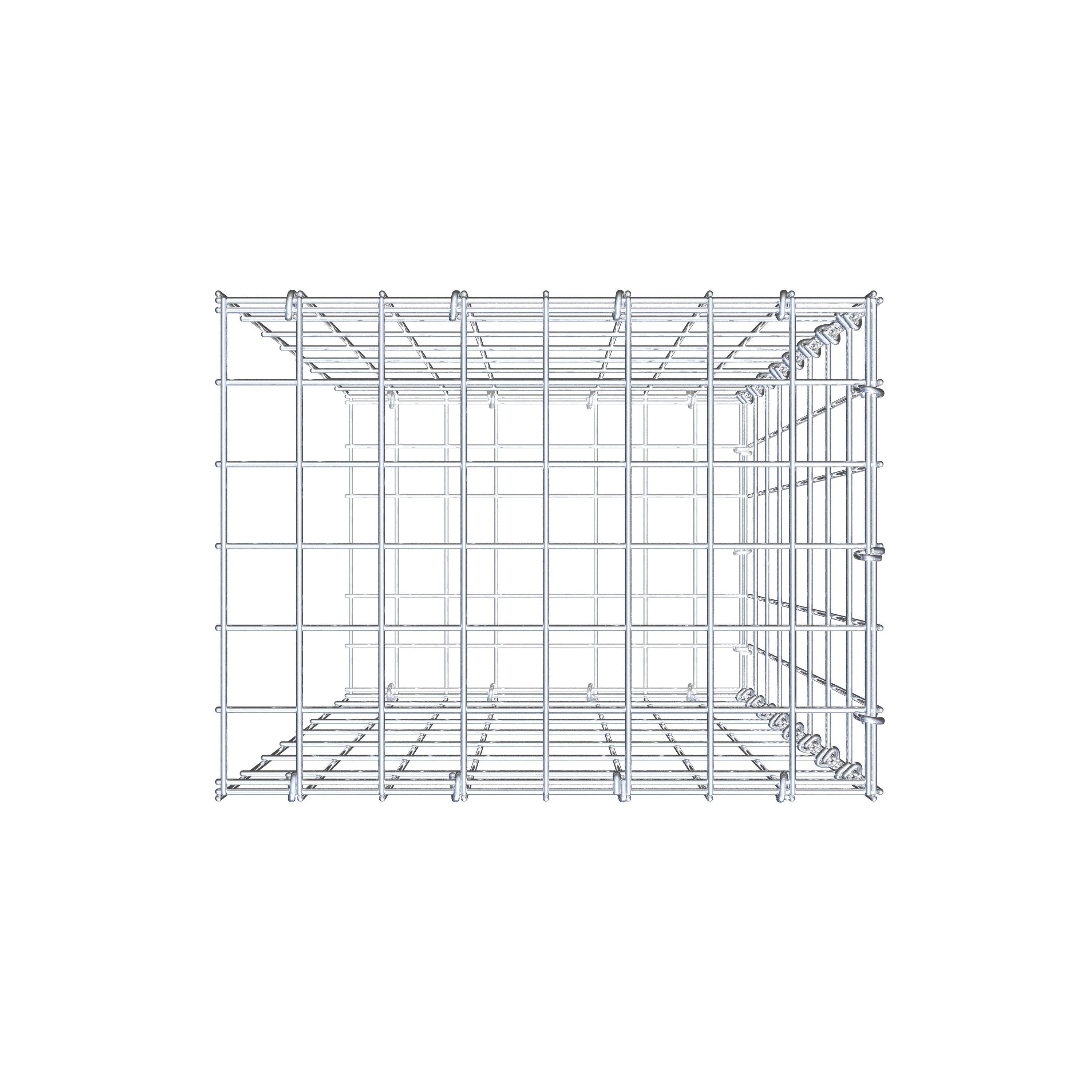 Mounted gabion type 2 80 cm x 40 cm x 30 cm, mesh size 5 cm x 10 cm, C-ring