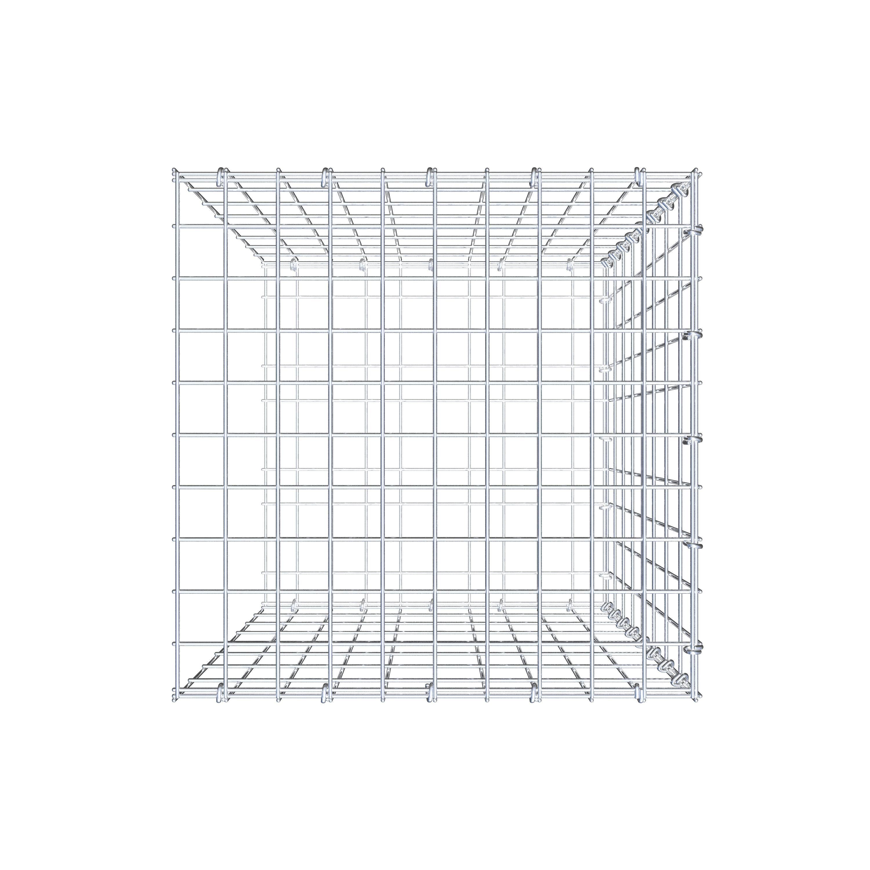 Mounted gabion type 2 80 cm x 50 cm x 50 cm, mesh size 5 cm x 10 cm, C-ring