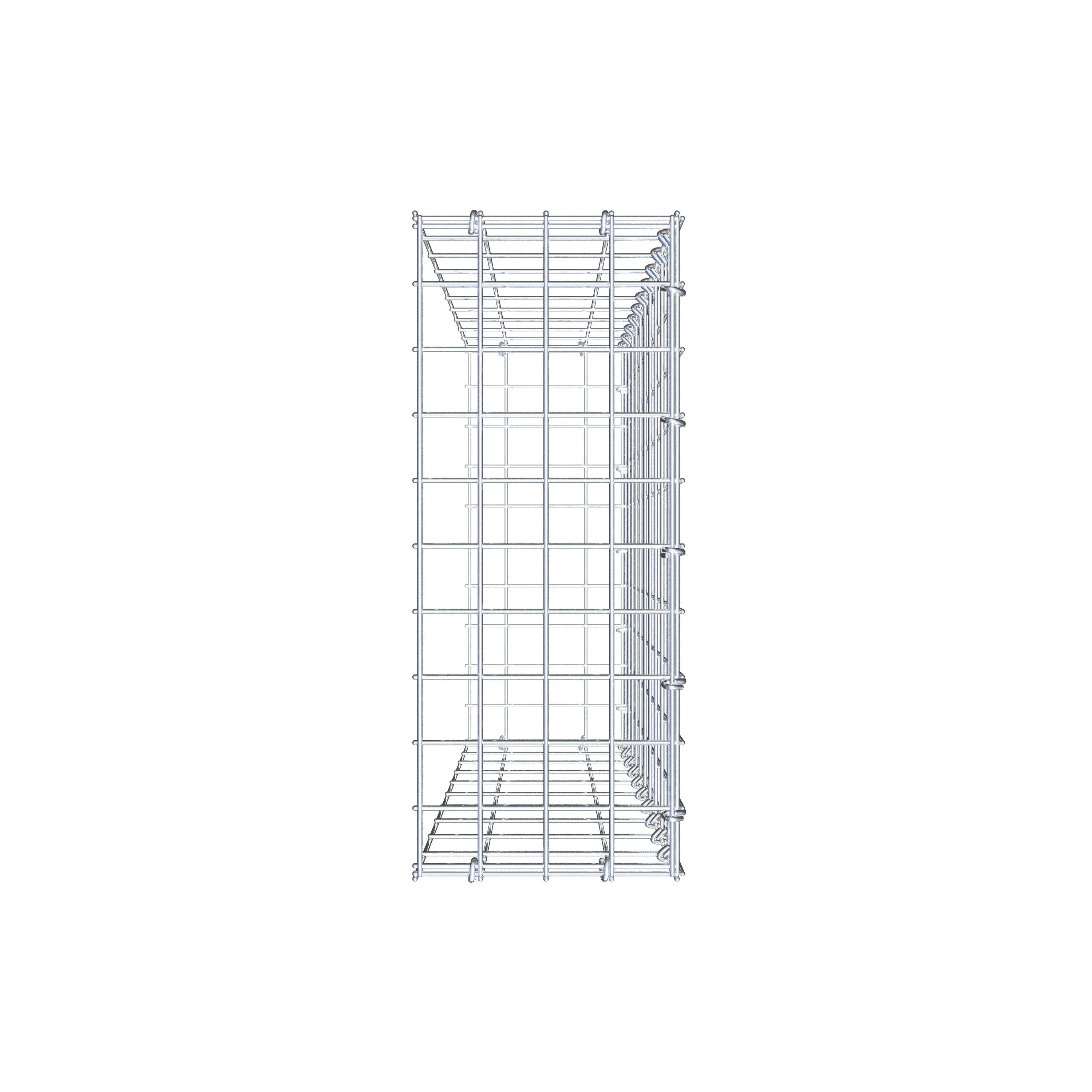 Monteret gabion type 2 100 cm x 20 cm x 50 cm, maskestørrelse 5 cm x 10 cm, C-ring