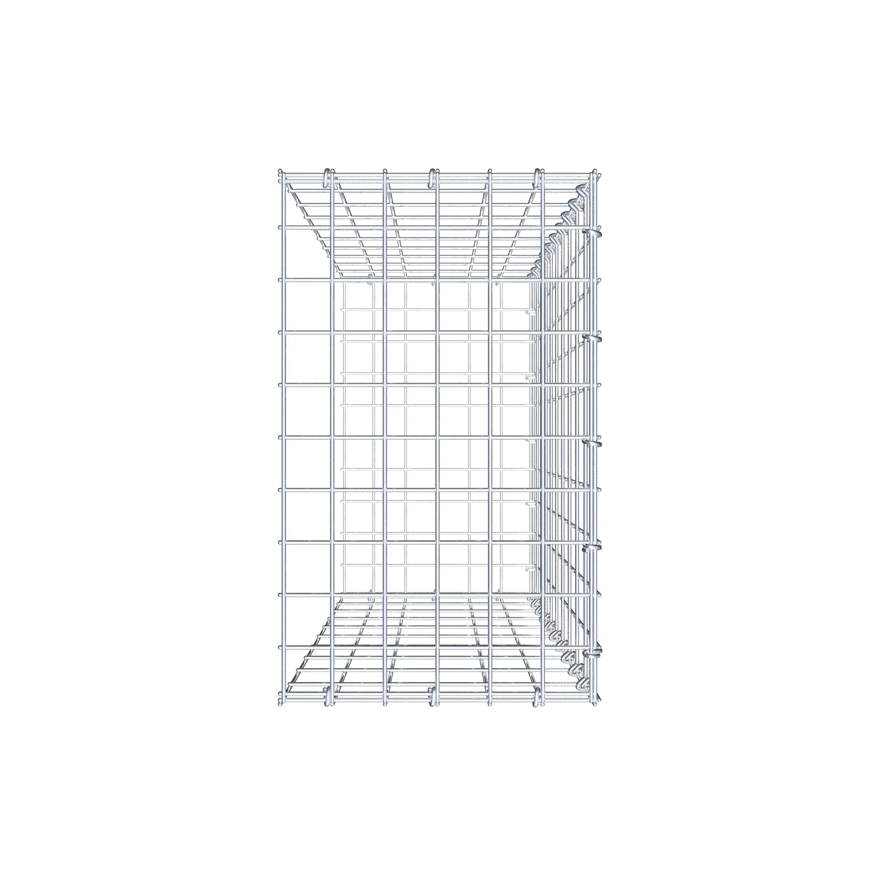 Mounted gabion type 2 100 cm x 30 cm x 50 cm, mesh size 5 cm x 10 cm, C-ring