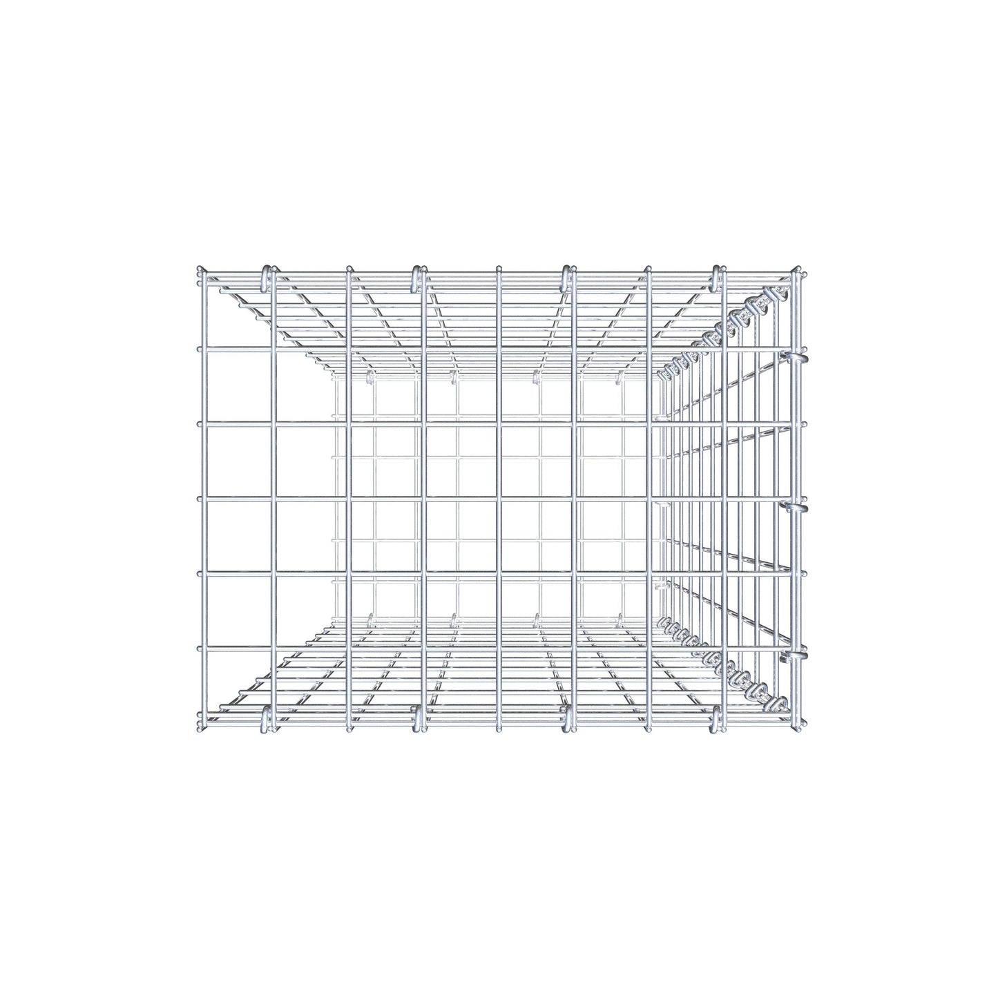 Mounted gabion type 2 100 cm x 40 cm x 30 cm, mesh size 5 cm x 10 cm, C-ring