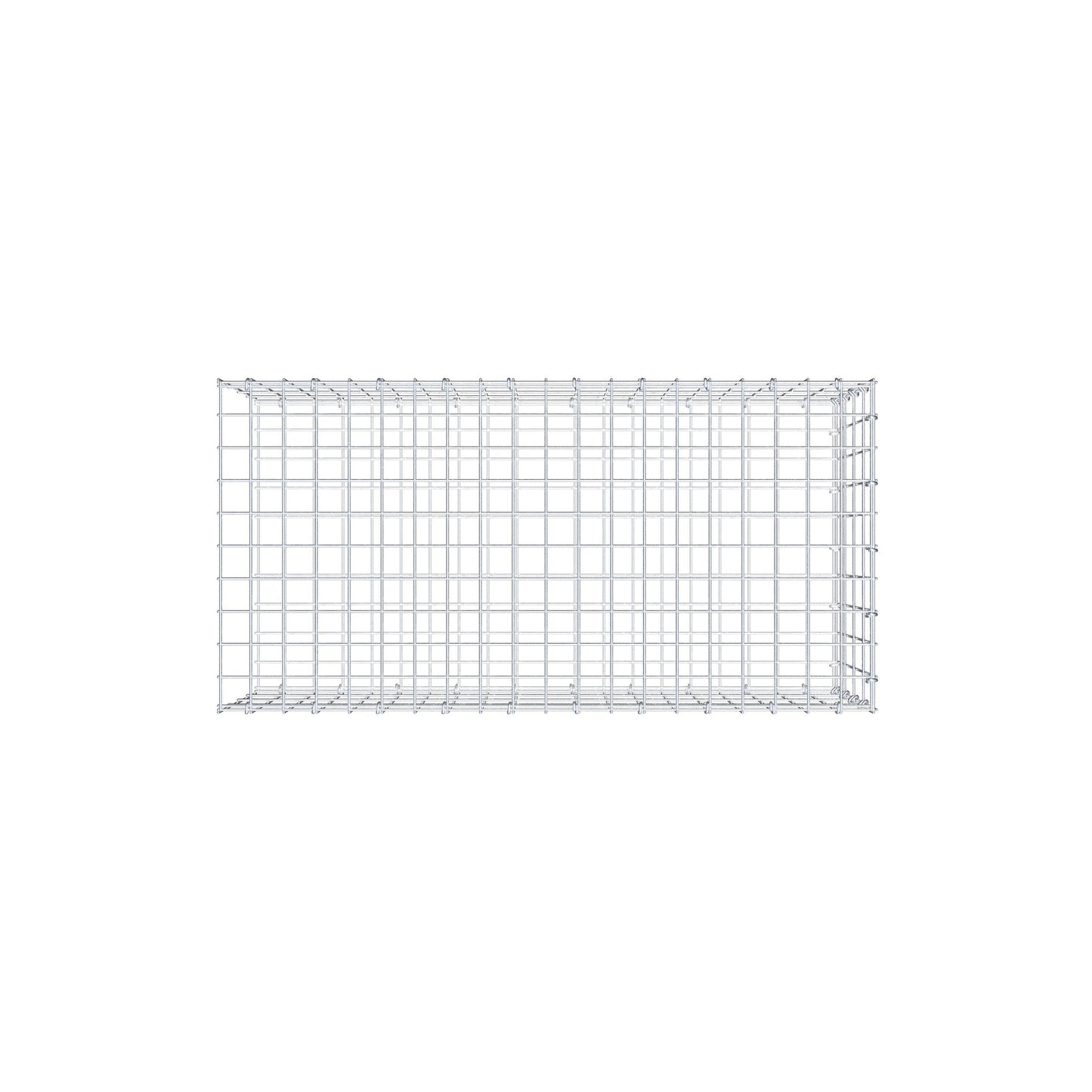 Monteret gabion type 2 100 cm x 40 cm x 50 cm, maskestørrelse 5 cm x 10 cm, C-ring