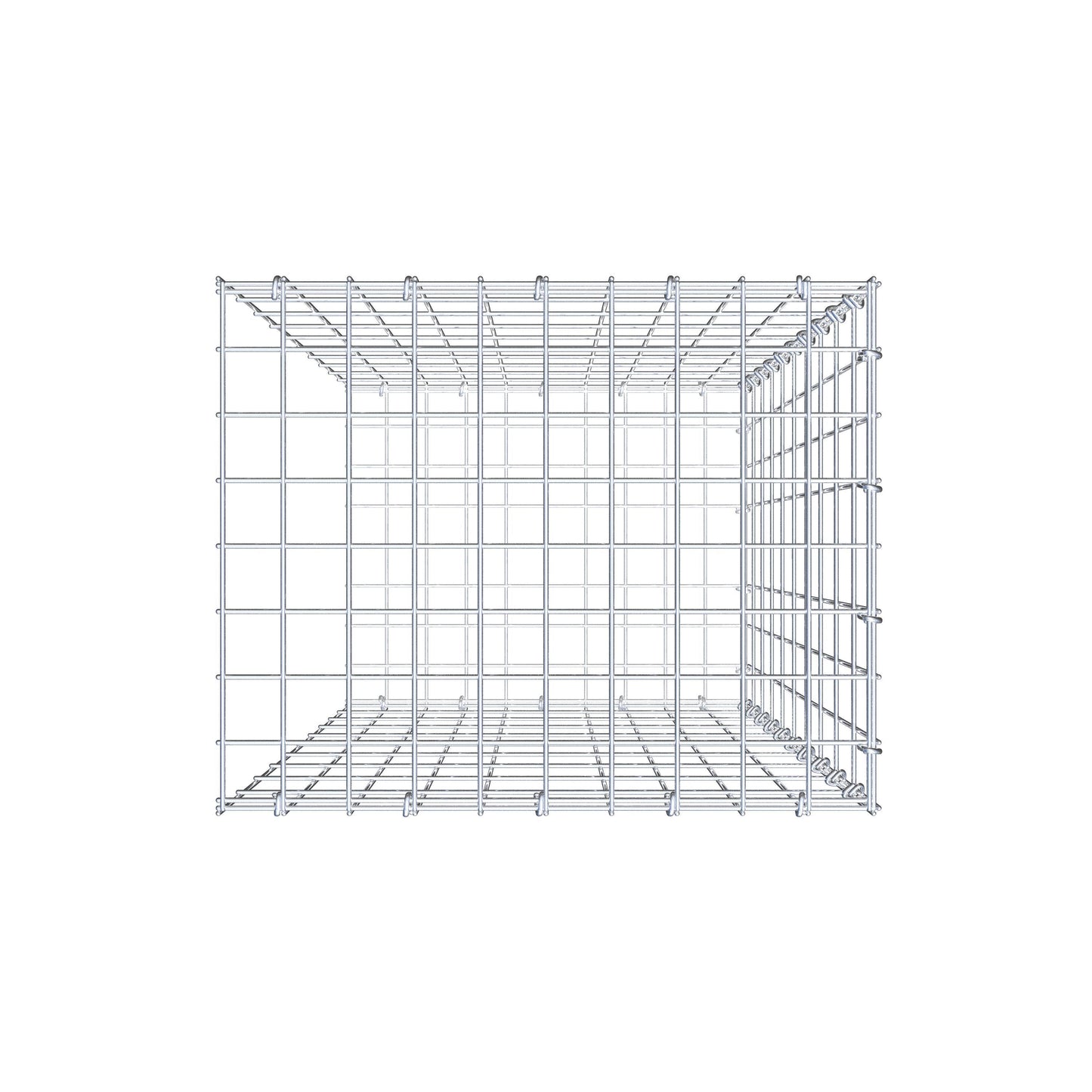 Opzetpaal type 2 100 cm x 50 cm x 40 cm, maaswijdte 5 cm x 10 cm, C-ring