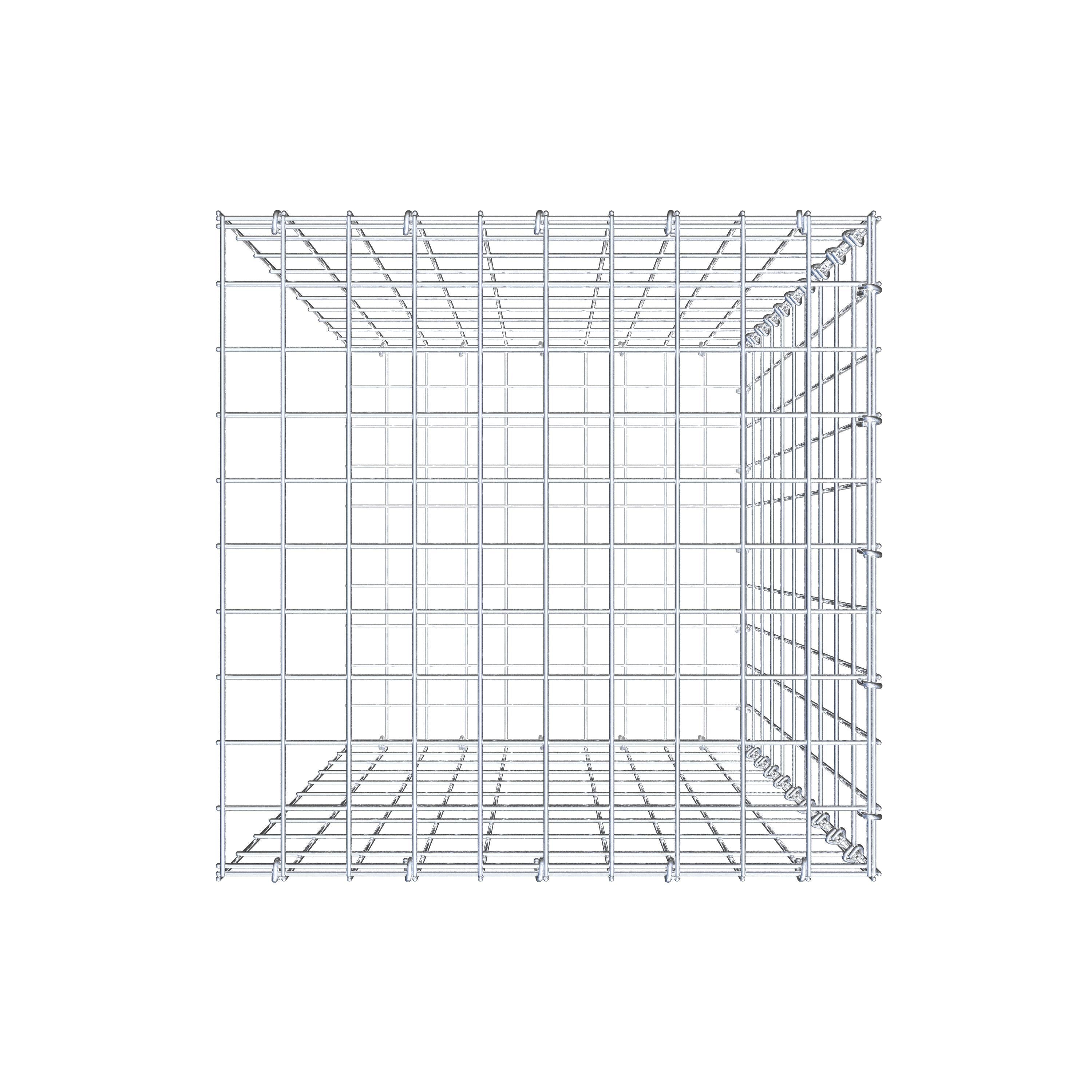 Mounted gabion type 2 100 cm x 50 cm x 50 cm, mesh size 5 cm x 10 cm, C-ring