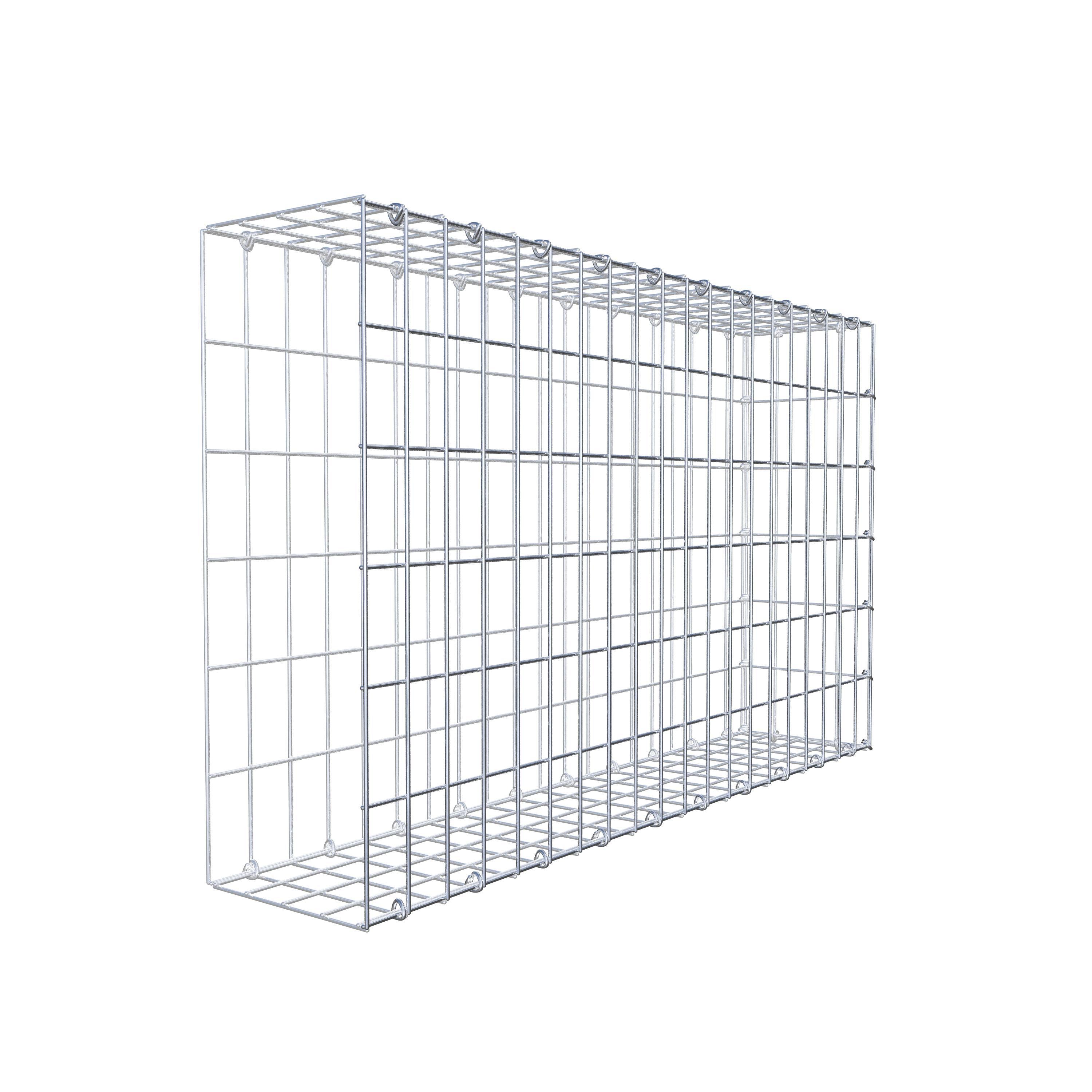 Monteret gabion type 2 100 cm x 60 cm x 20 cm, maskestørrelse 5 cm x 10 cm, C-ring