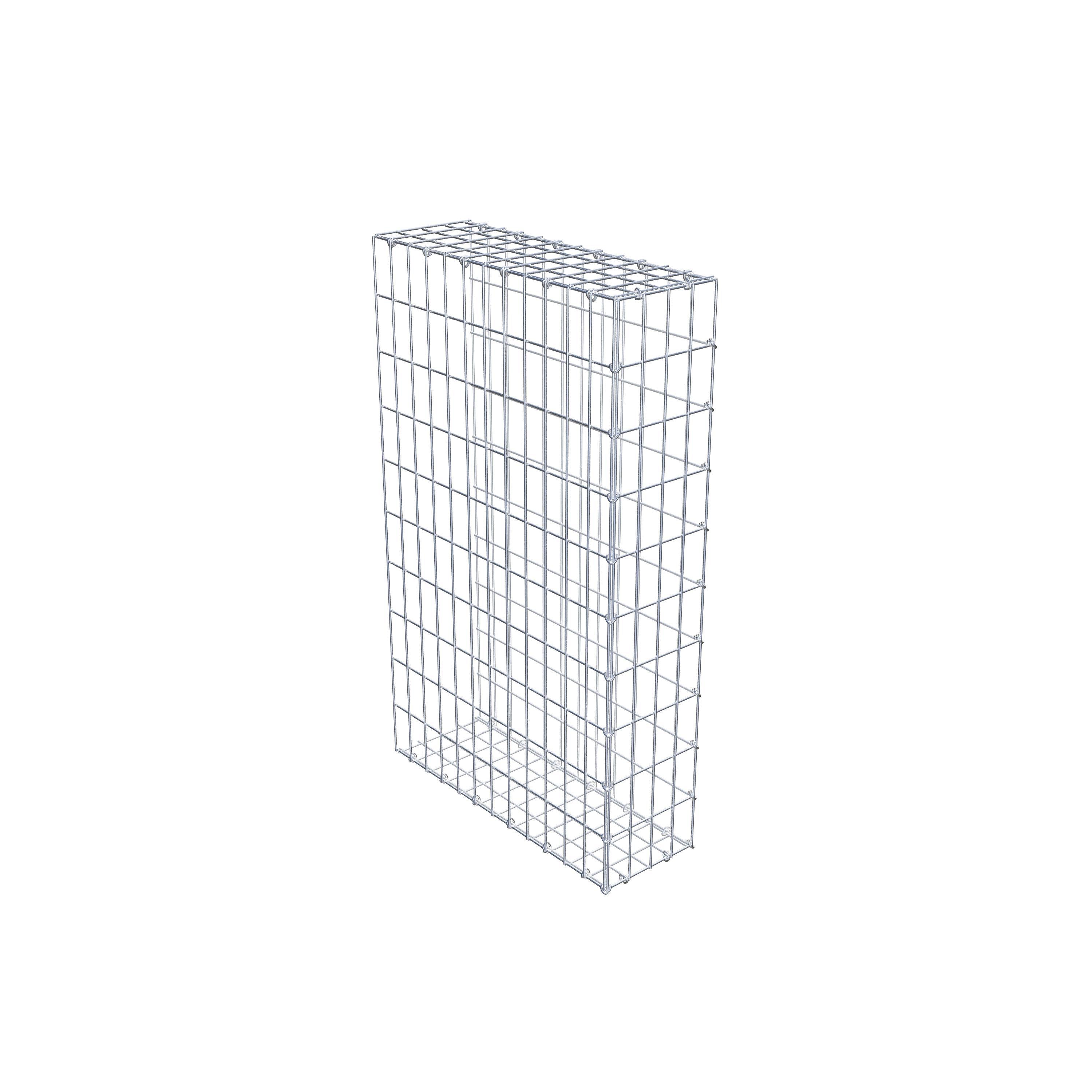 Monteret gabion type 2 100 cm x 60 cm x 20 cm, maskestørrelse 5 cm x 10 cm, C-ring