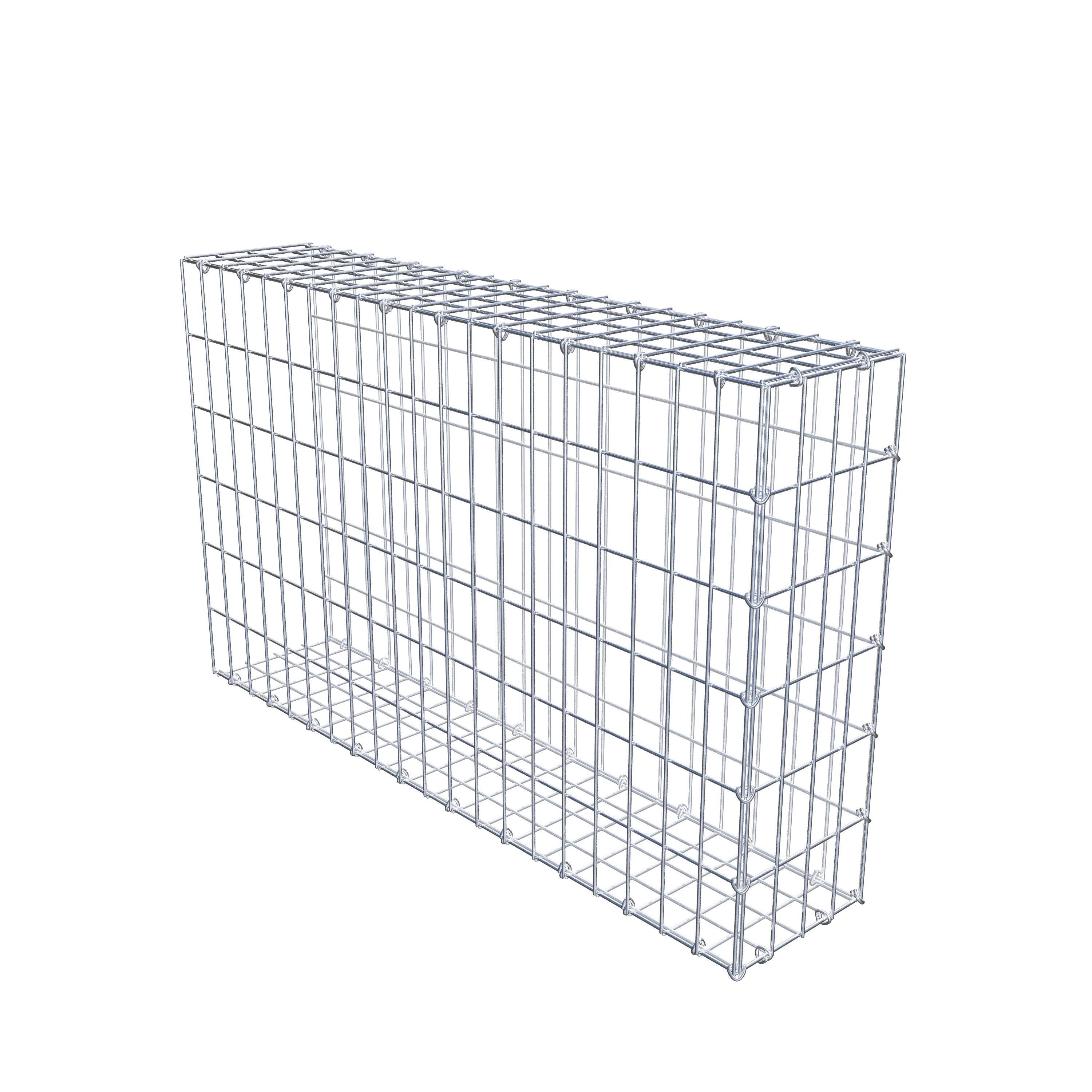 Monteret gabion type 2 100 cm x 60 cm x 20 cm, maskestørrelse 5 cm x 10 cm, C-ring