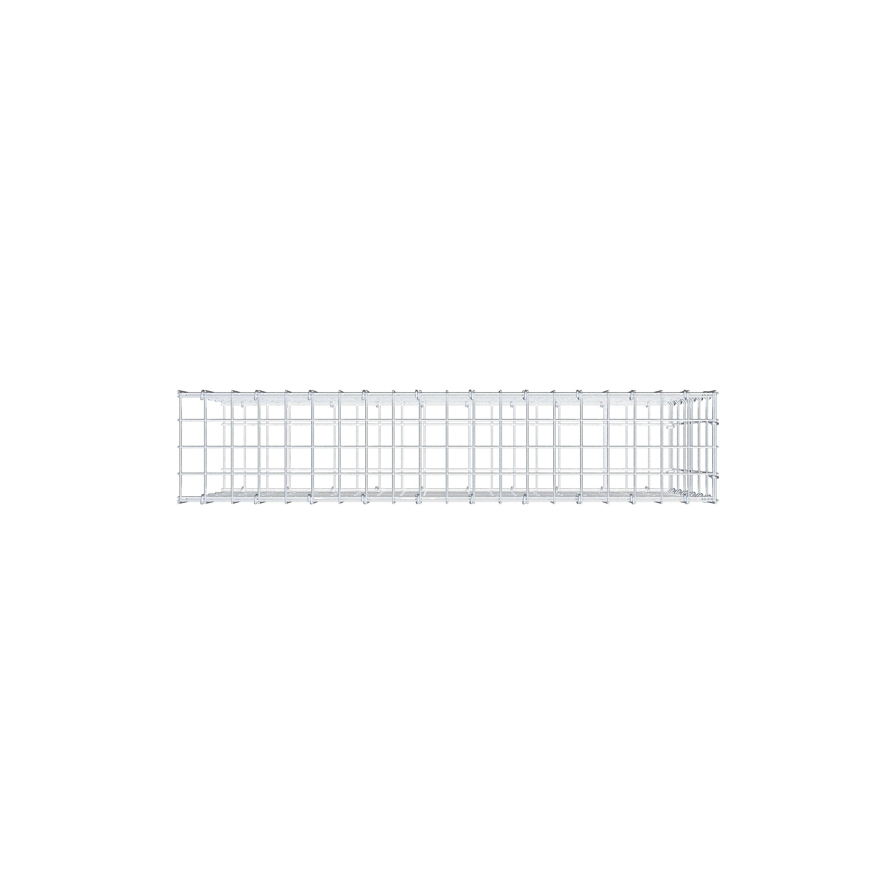 Mounted gabion type 2 100 cm x 60 cm x 20 cm, mesh size 5 cm x 10 cm, C-ring