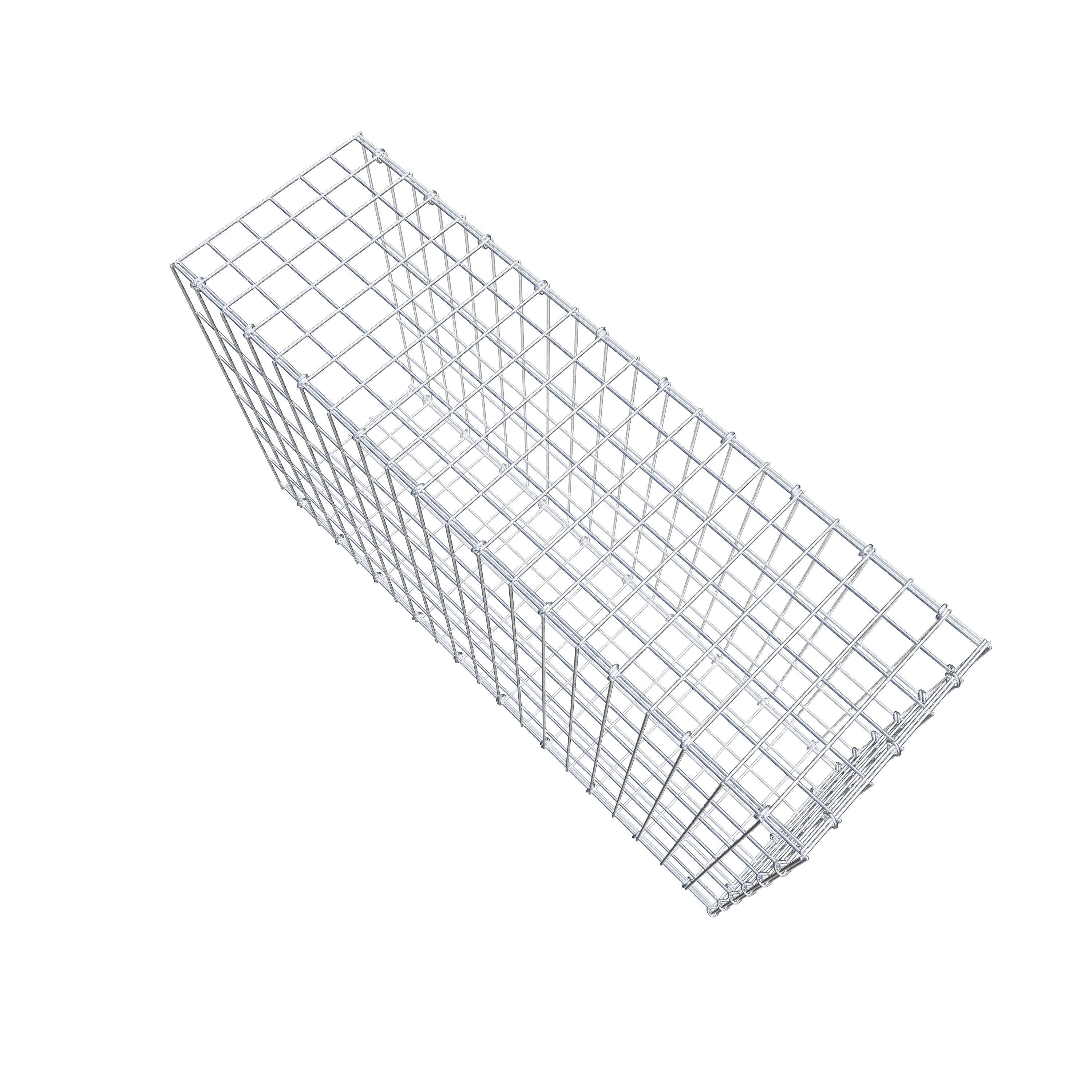 Monteret gabion type 2 100 cm x 60 cm x 30 cm, maskestørrelse 5 cm x 10 cm, C-ring