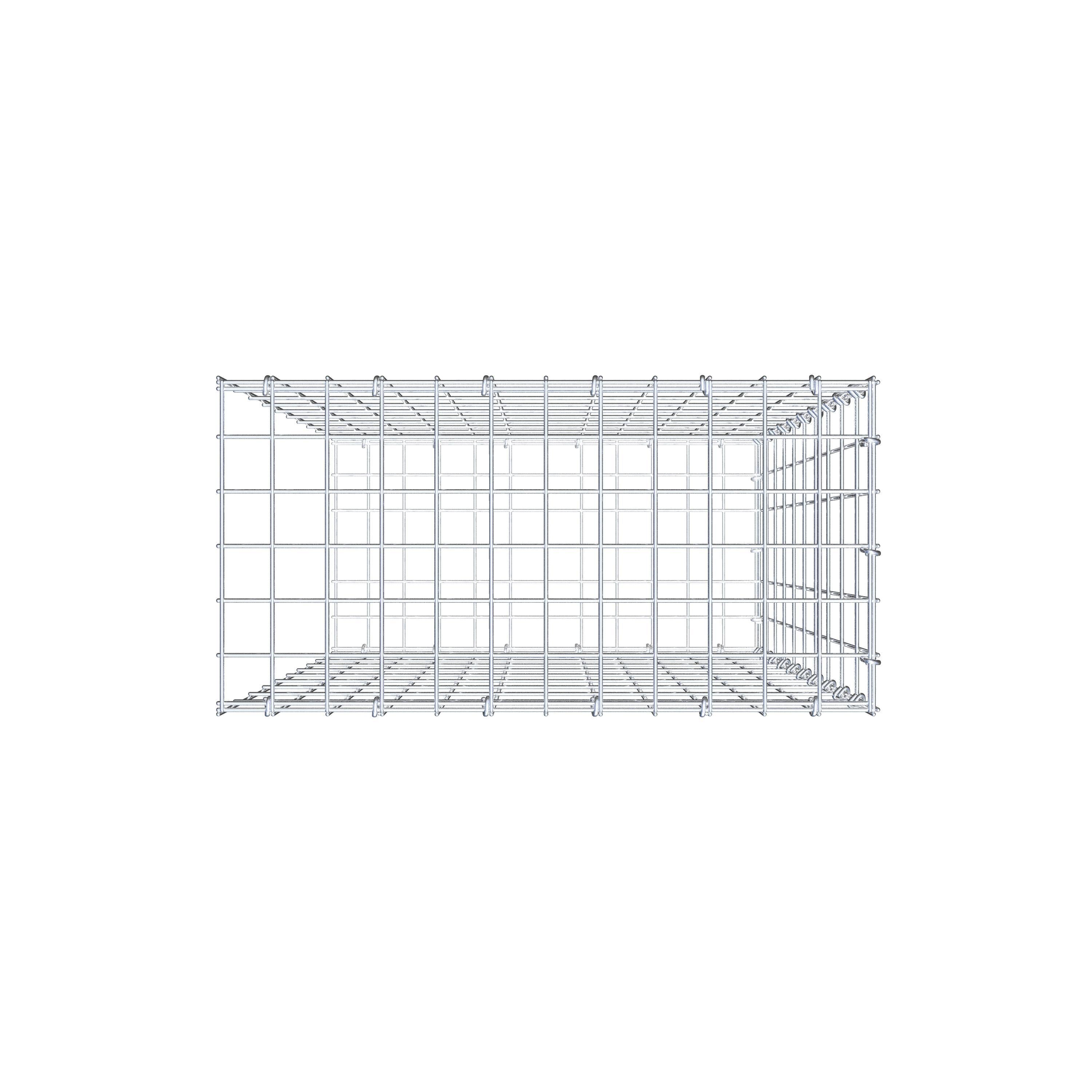 Mounted gabion type 2 100 cm x 60 cm x 30 cm, mesh size 5 cm x 10 cm, C-ring