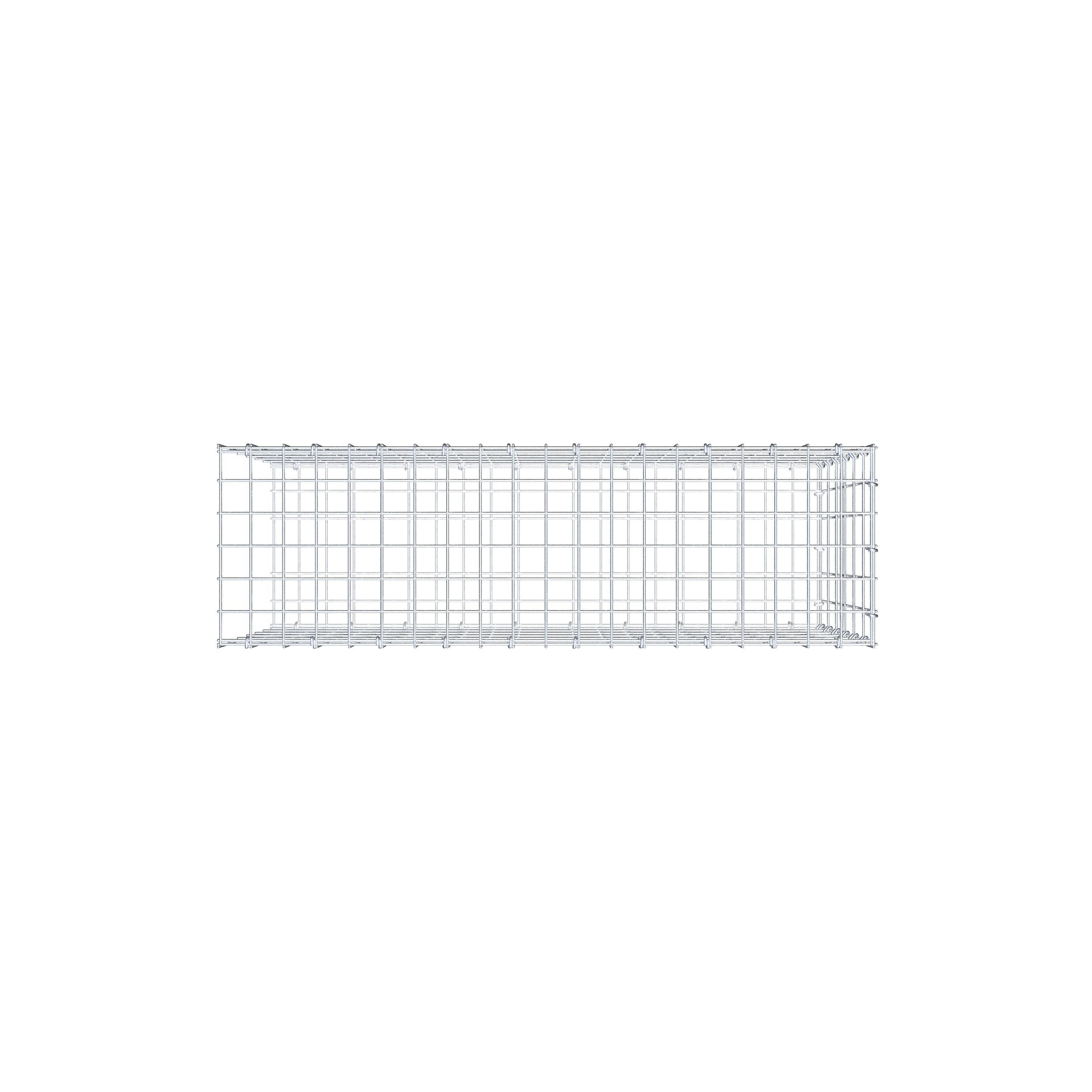 Monteret gabion type 2 100 cm x 60 cm x 30 cm, maskestørrelse 5 cm x 10 cm, C-ring