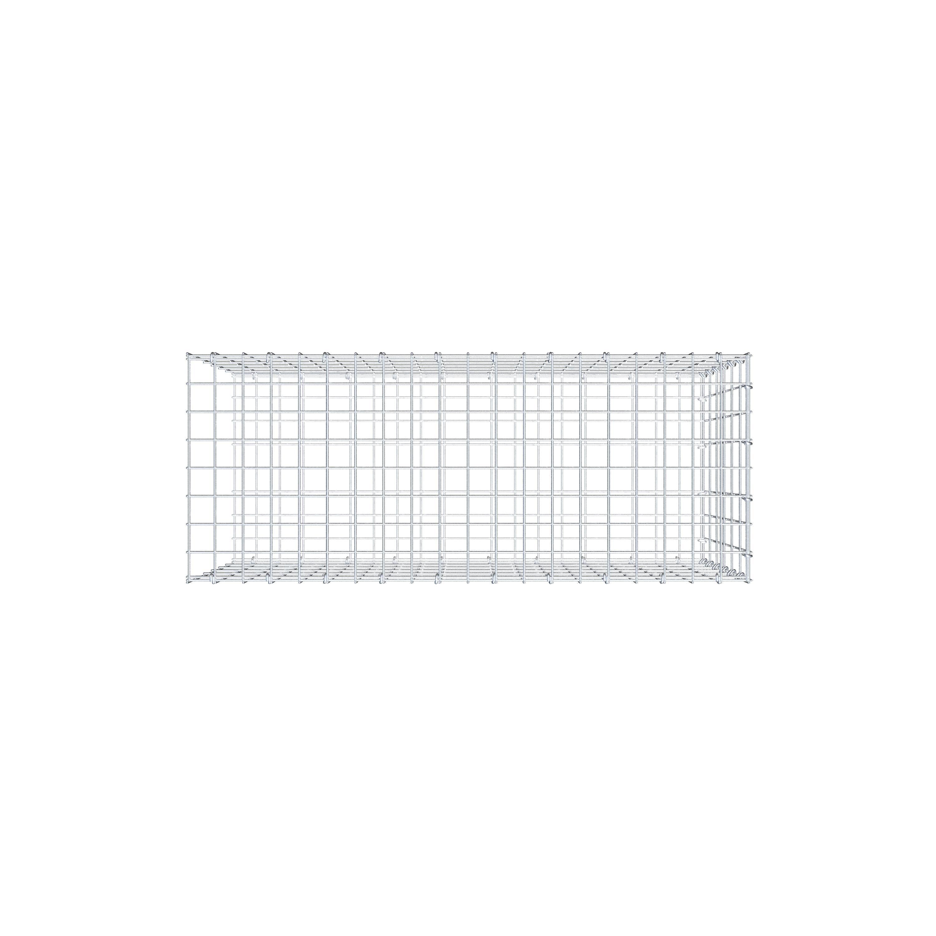 Mounted gabion type 2 100 cm x 60 cm x 40 cm, mesh size 5 cm x 10 cm, C-ring