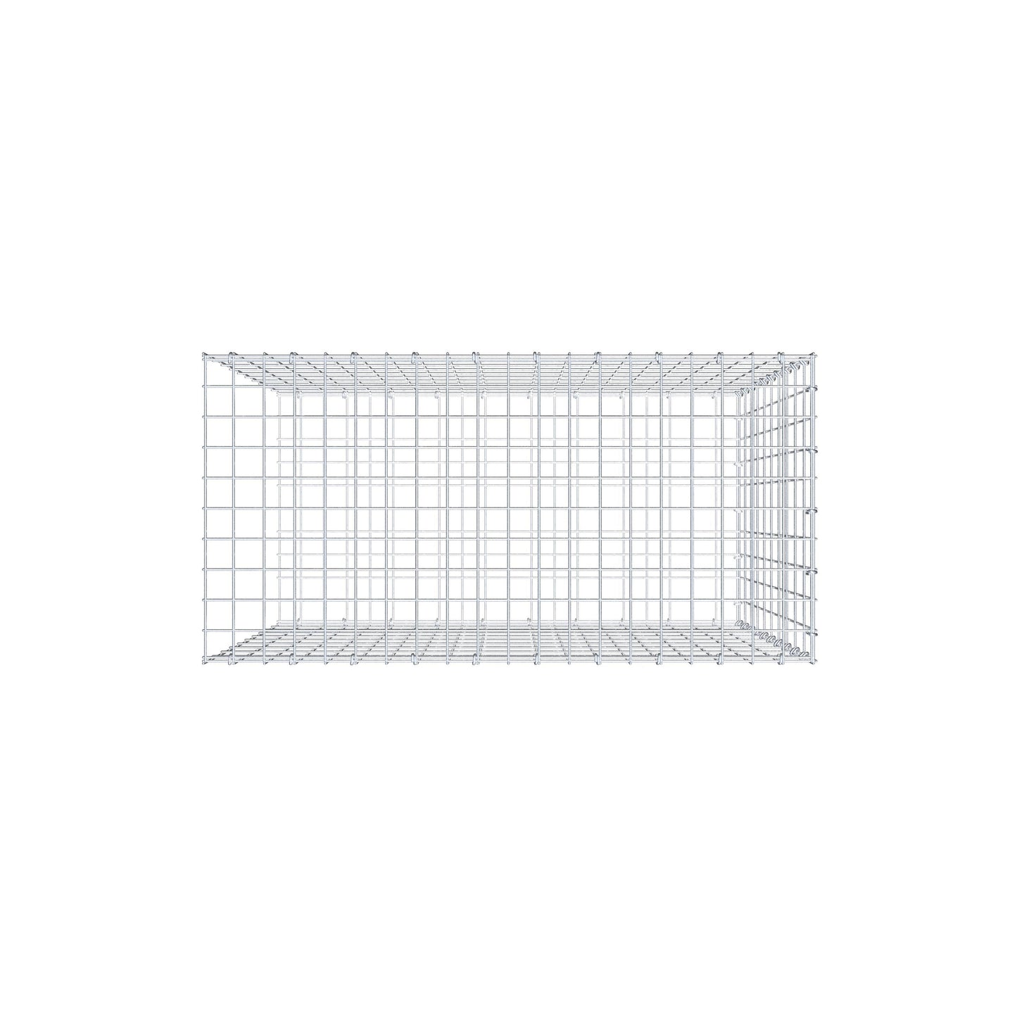 Mounted gabion type 2 100 cm x 100 cm x 50 cm, mesh size 5 cm x 10 cm, C-ring