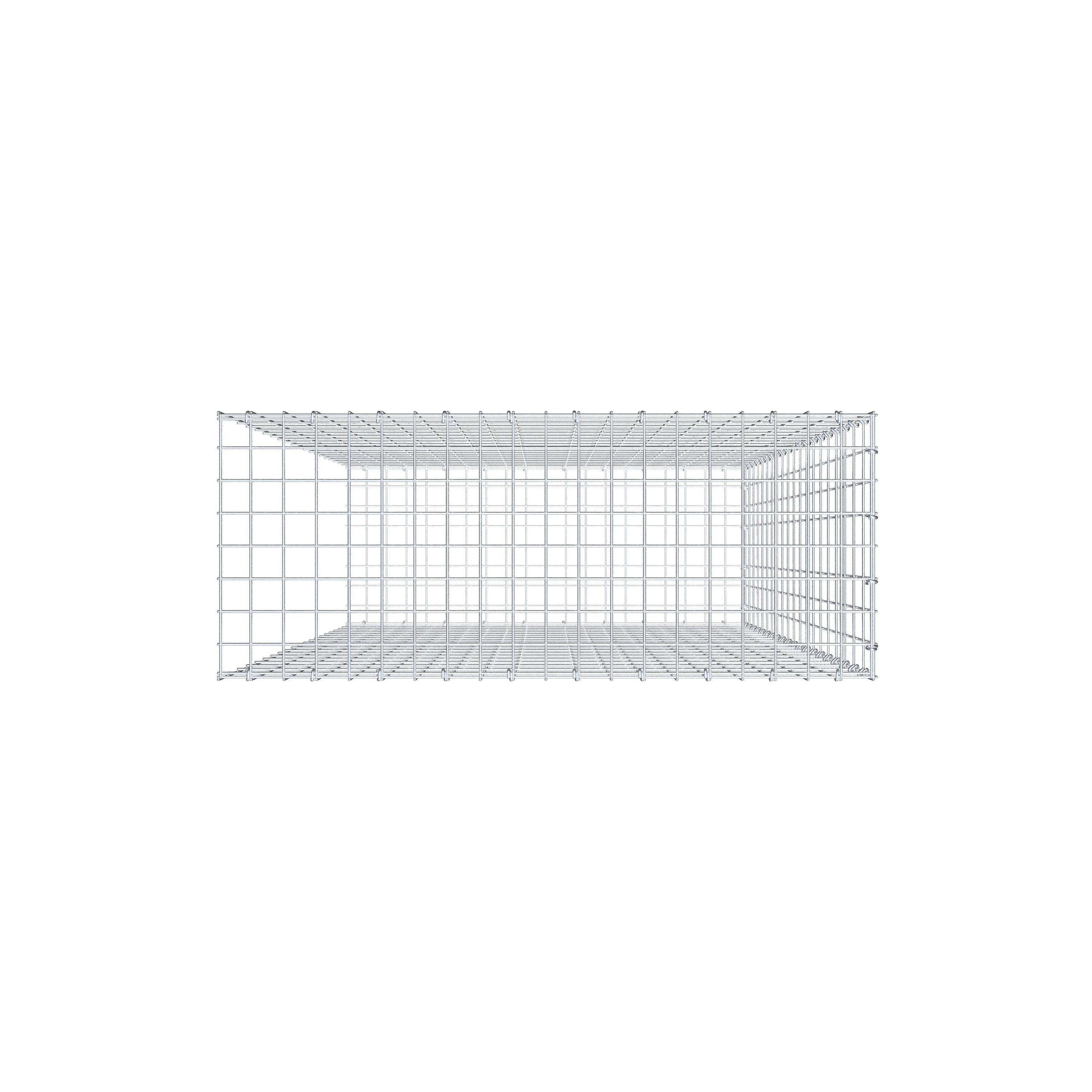 Mounted gabion type 2 200 cm x 100 cm x 40 cm, mesh size 5 cm x 10 cm, C-ring