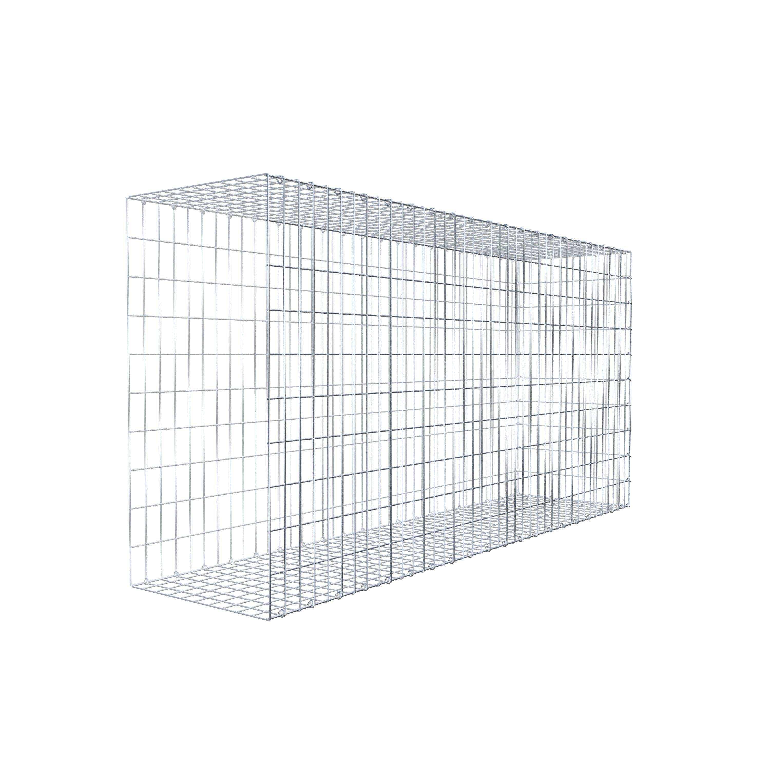 Monteret gabion type 2 200 cm x 100 cm x 50 cm, maskestørrelse 5 cm x 10 cm, C-ring