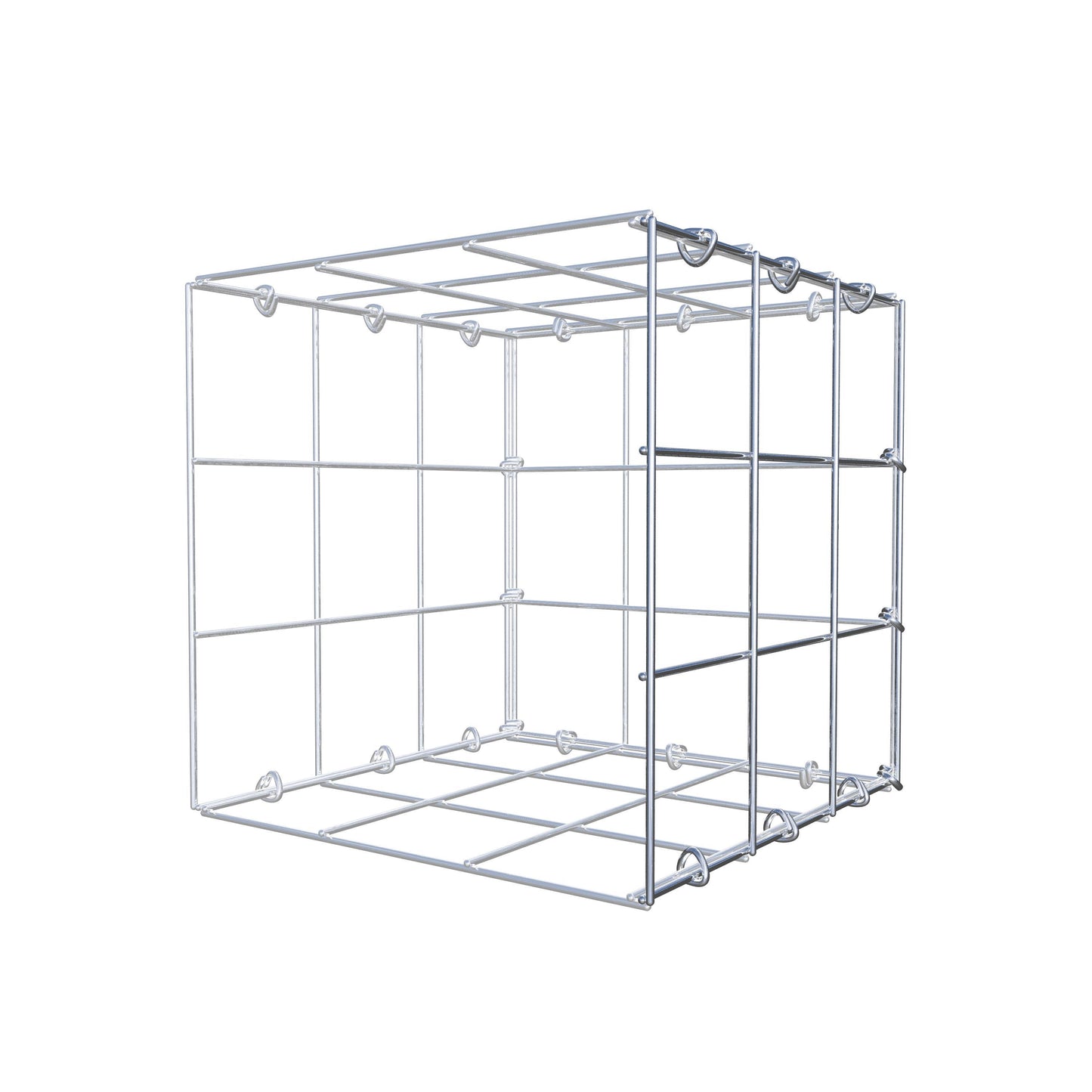 Monteret gabion type 2 30 cm x 30 cm x 30 cm (L x H x D), maskestørrelse 10 cm x 10 cm, C-ring