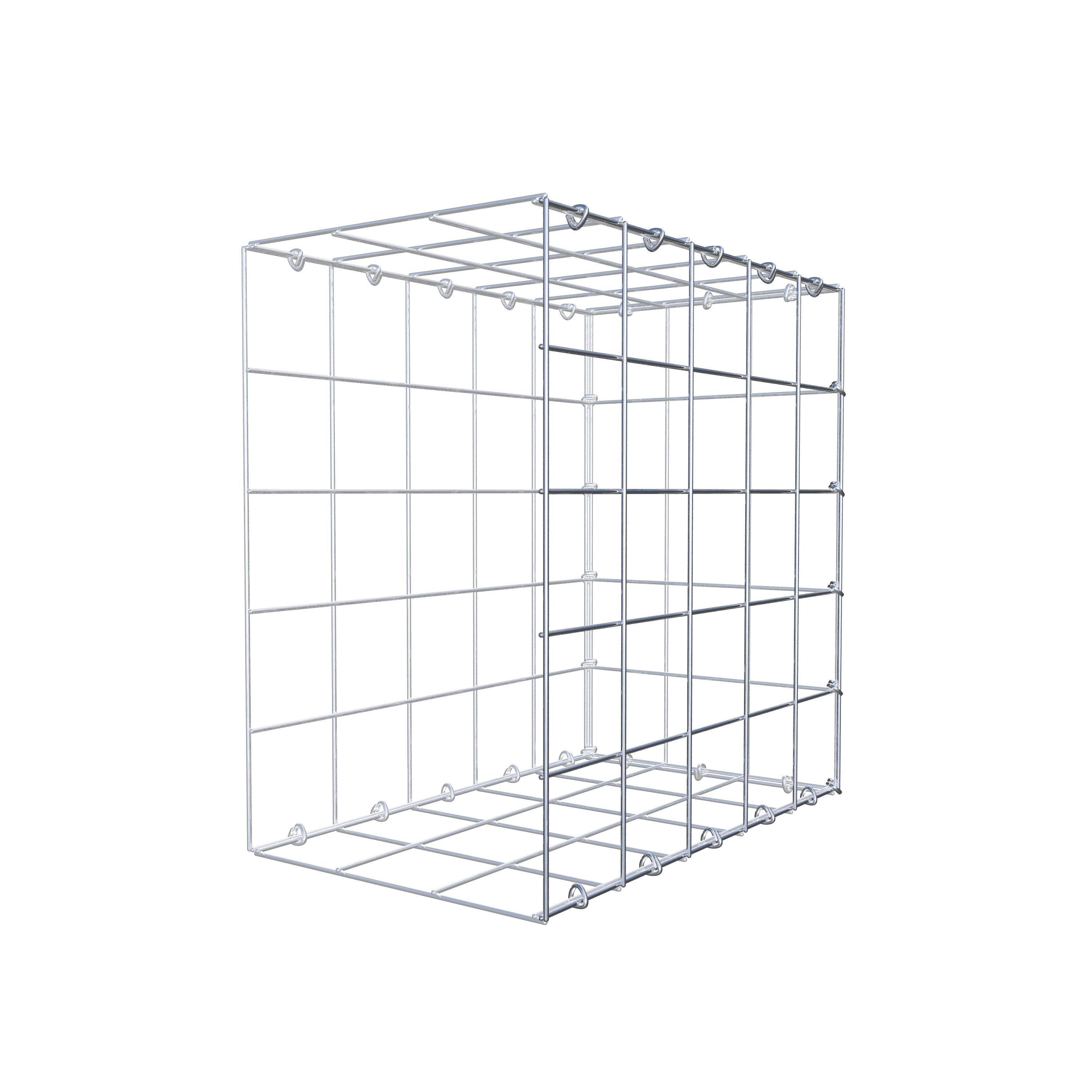 Mounted gabion type 2 50 cm x 50 cm x 30 cm (L x H x D), mesh size 10 cm x 10 cm, C-ring