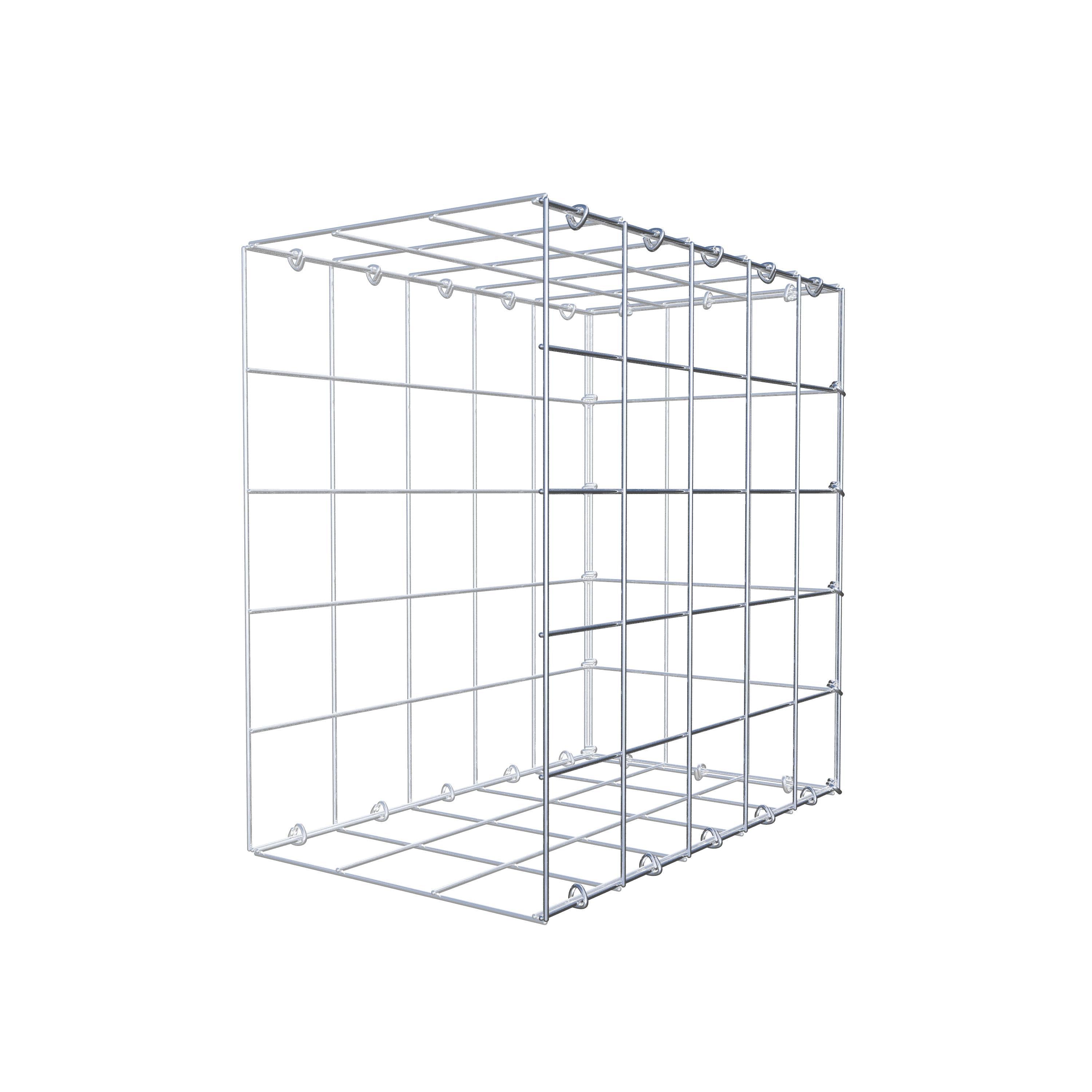 Bevestigbare schanskorf type 2 50 cm x 50 cm x 30 cm (L x H x D), maaswijdte 10 cm x 10 cm, C-ring