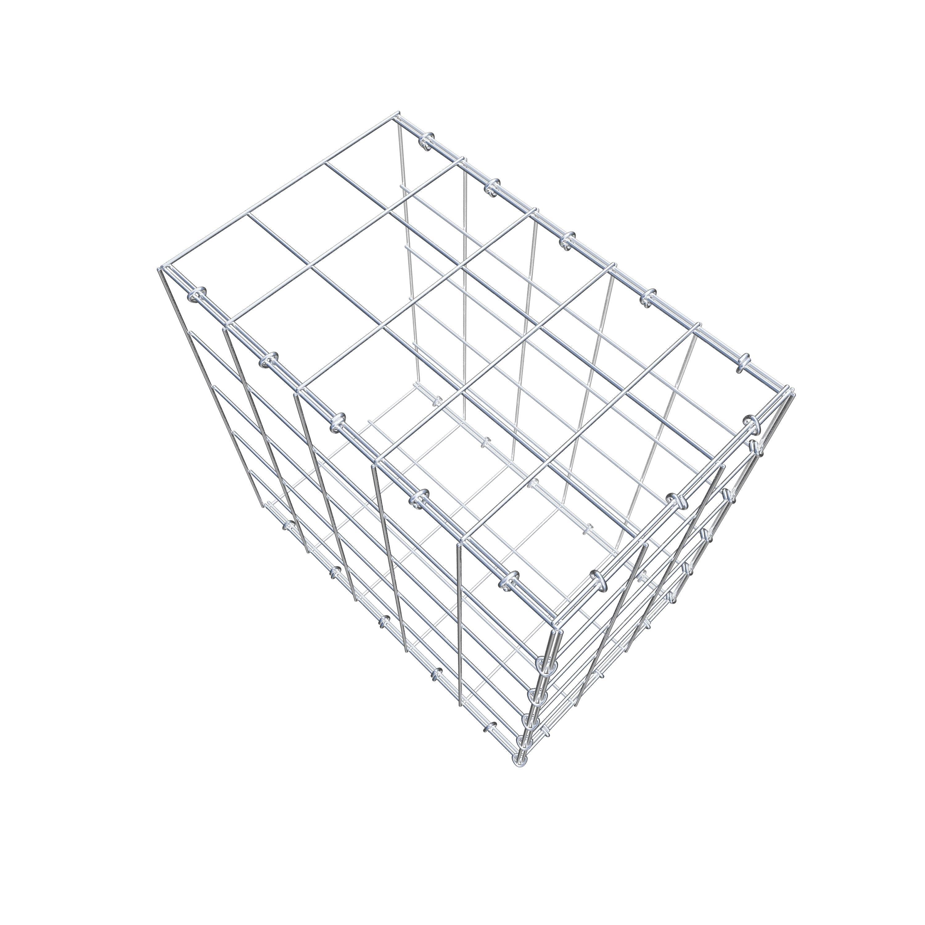 Mounted gabion type 2 50 cm x 50 cm x 30 cm (L x H x D), mesh size 10 cm x 10 cm, C-ring